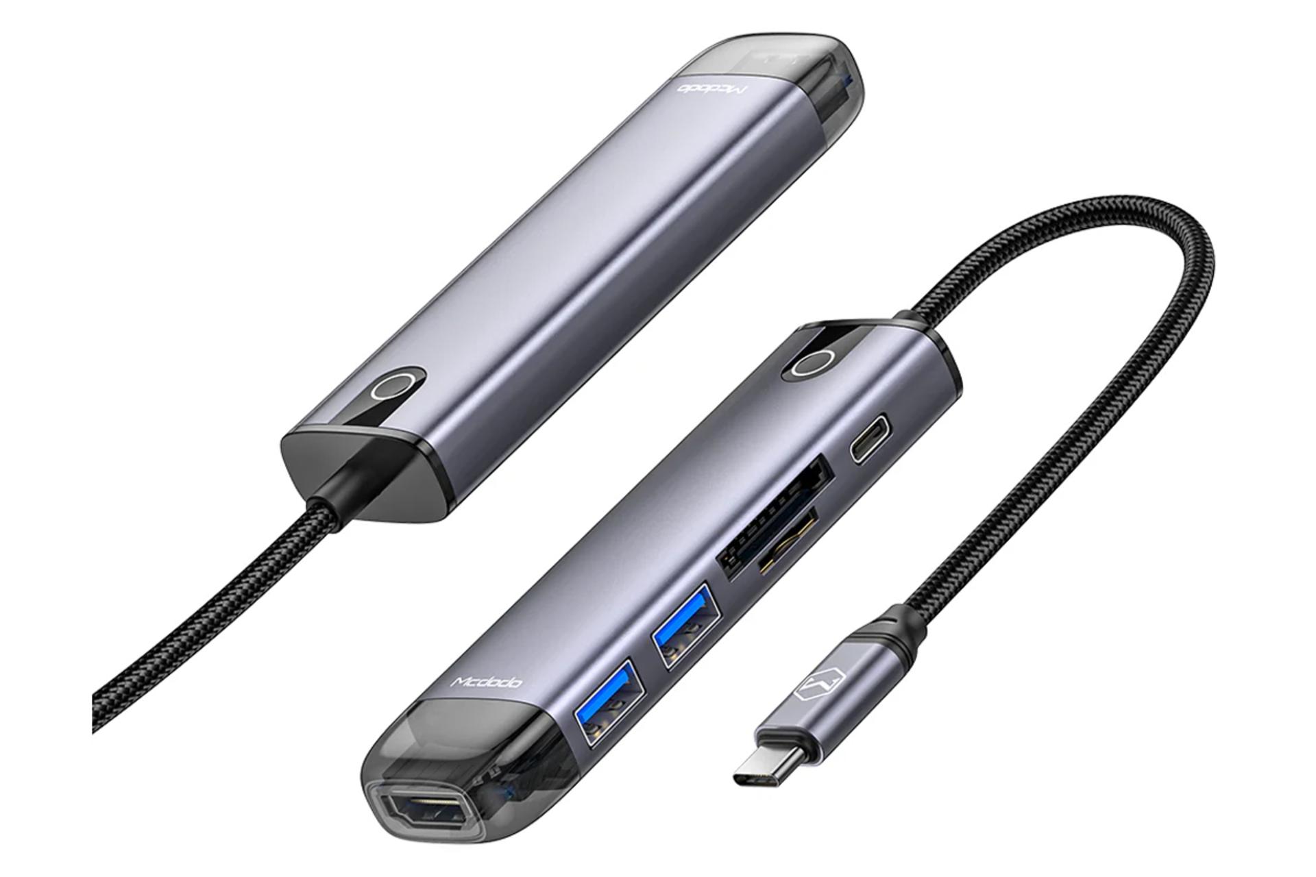 کانکتور هاب USB هاب USB-C مک دودو 6 پورت مدل HU-7740