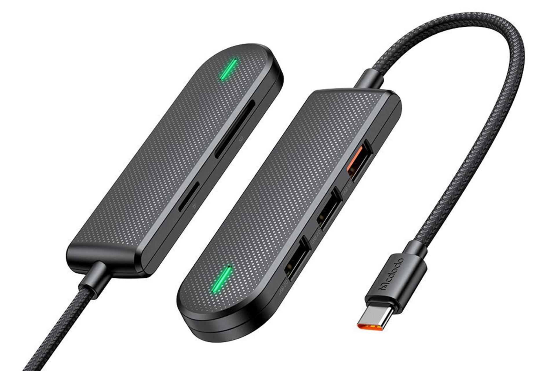 هاب USB هاب USB-C مک دودو 5 پورت مدل HU-1430 رنگ مشکی