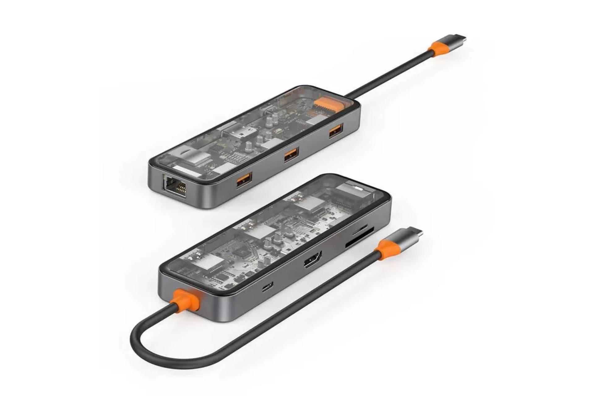 کانکتور هاب USB هاب USB-C بیوا 8 پورت مدل HUB-03