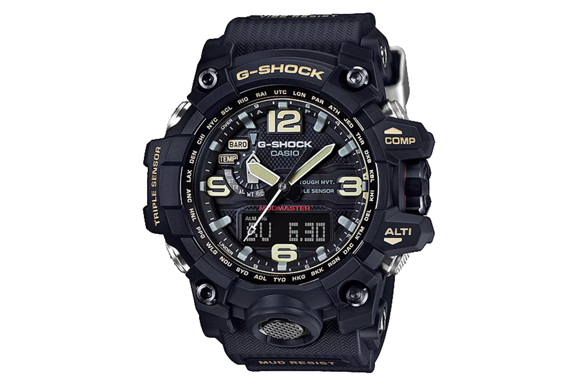 نمای جلوی ساعت مچی مردانه کاسیو جی شاک GWG-1000-1A با نمایش فریم و صفحه
