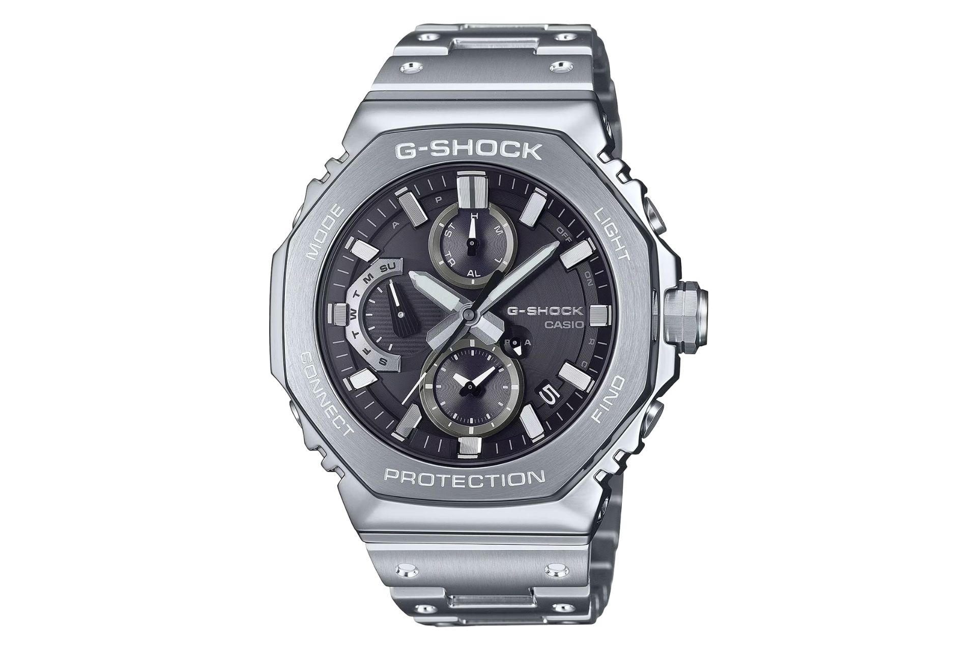 نمای جلوی ساعت مچی مردانه کاسیو جی شاک GMC-B2100D-1A با نمایش فریم و صفحه