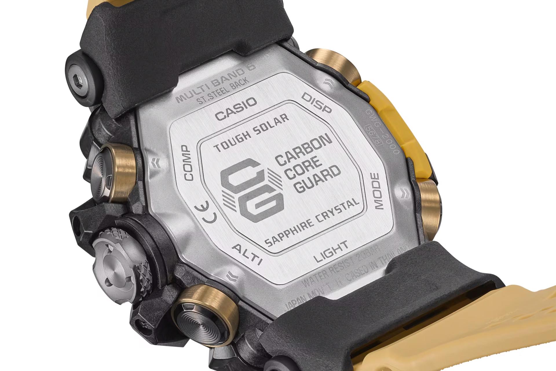 نمای پشت ساعت مچی مردانه کاسیو جی شاک GWG-2000-1A5 با نمایش لوگو