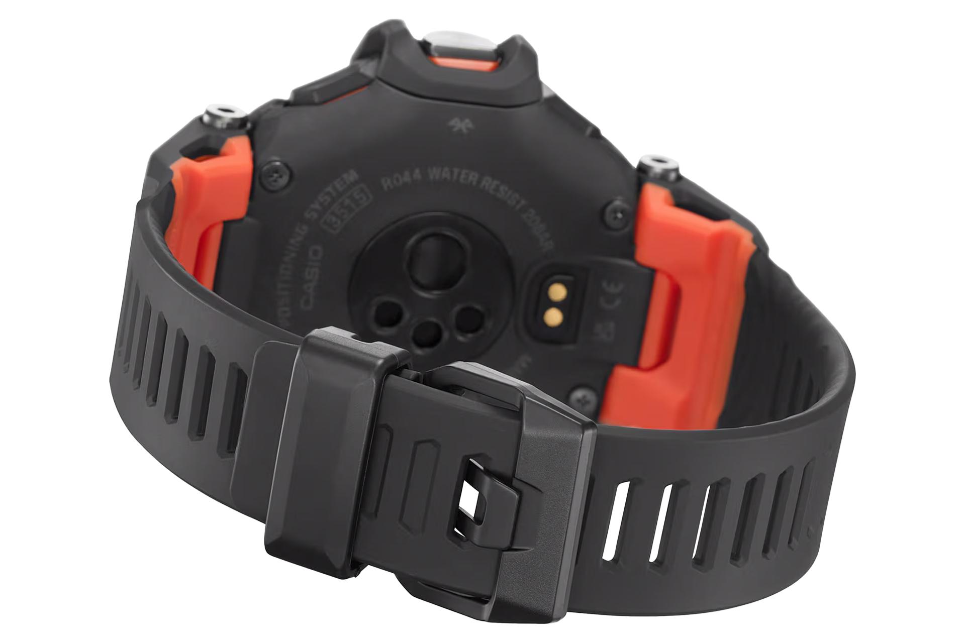 نمای پشت ساعت مچی مردانه کاسیو جی شاک GBD-H2000-1A با نمایش بند و قفل