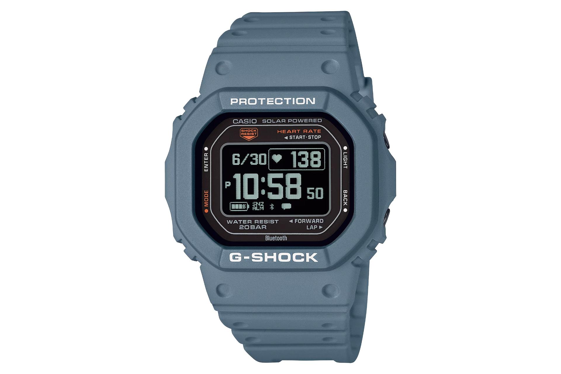 نمای جلوی ساعت مچی مردانه کاسیو جی شاک DW-H5600-2 با نمایش فریم و صفحه