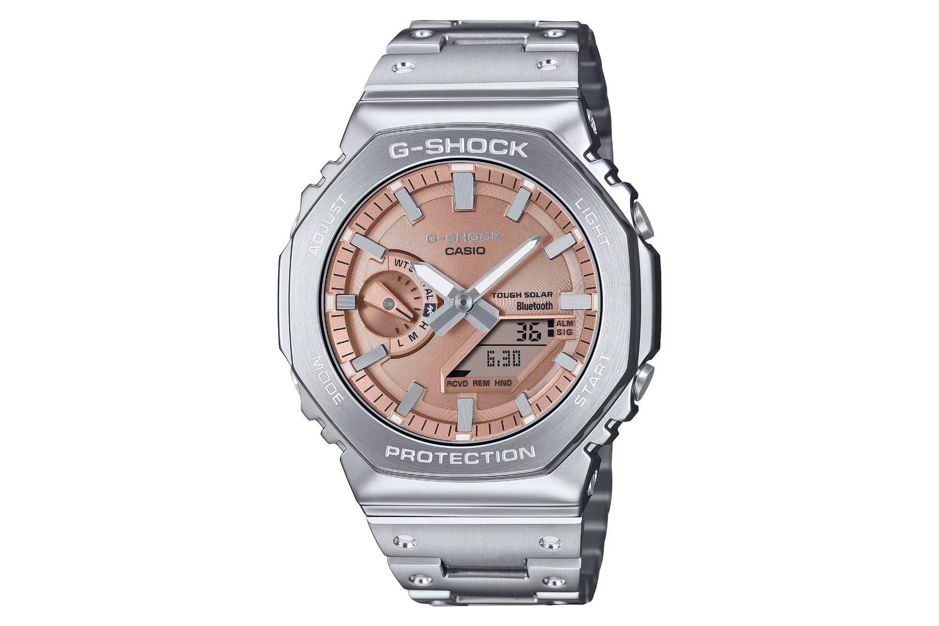 نمای جلوی ساعت مچی مردانه کاسیو جی شاک GM-B2100AD-5A با نمایش فریم و صفحه