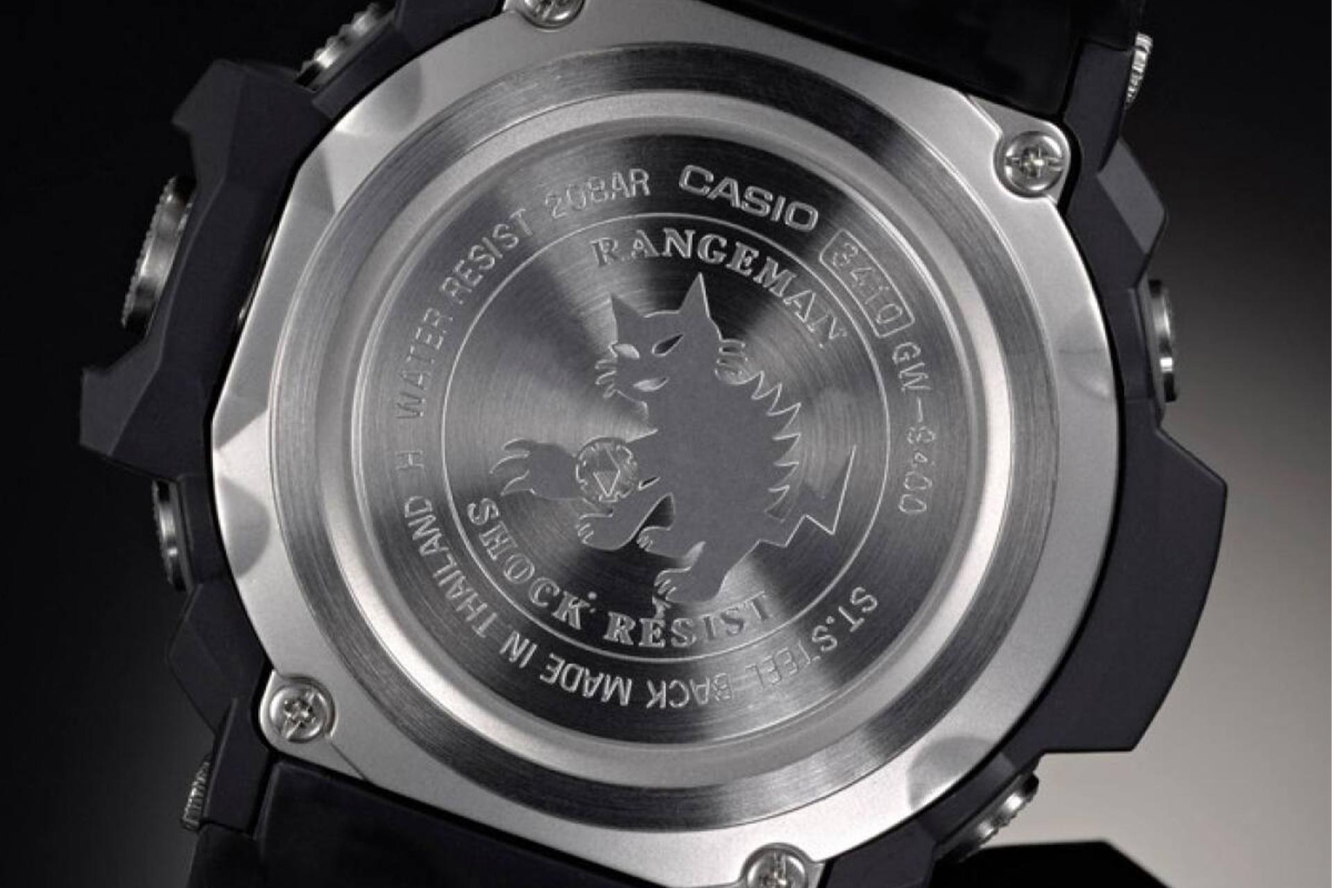 نمای پشت ساعت مچی مردانه کاسیو جی شاک GW-9400-1 با نمایش لوگو