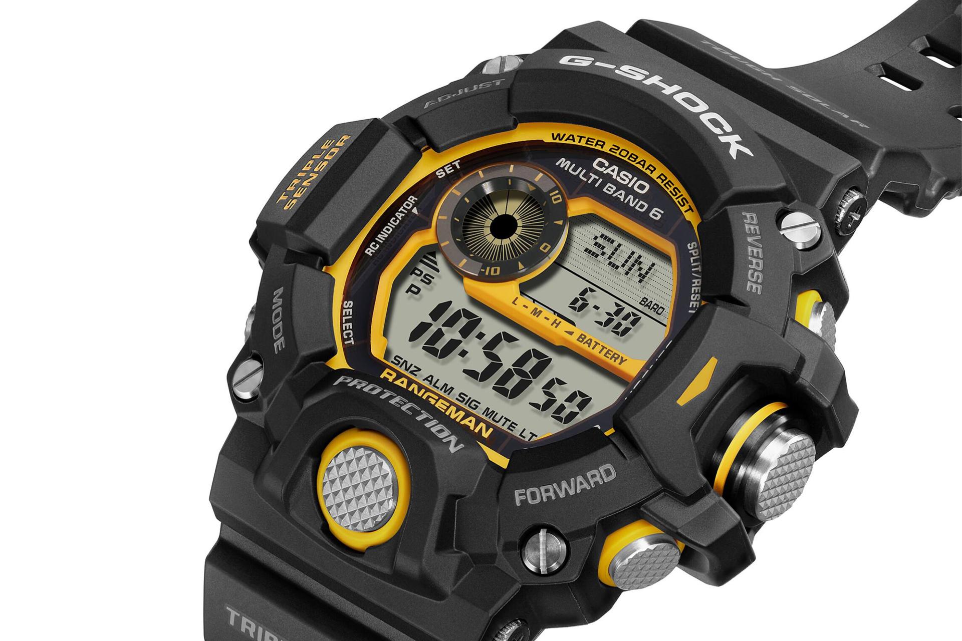 نمای نیمرخ ساعت مچی مردانه کاسیو جی شاک GW-9400Y-1 با نمایش لبه کناری