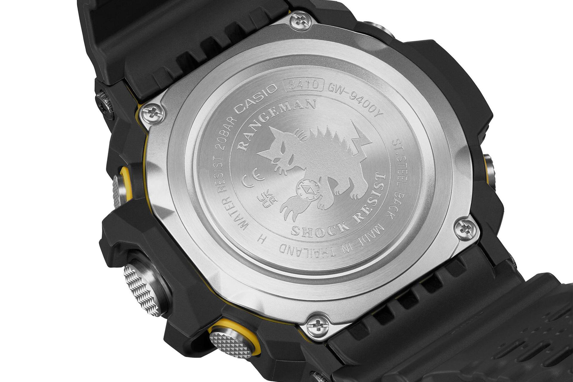 نمای پشت ساعت مچی مردانه کاسیو جی شاک GW-9400Y-1 با نمایش لوگو