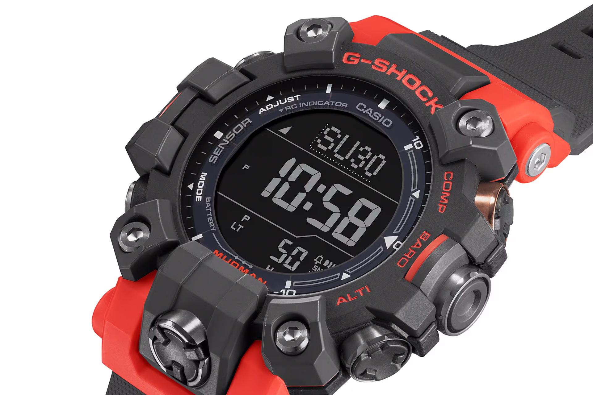 نمای نیمرخ ساعت مچی مردانه کاسیو جی شاک GW-9500-1A4 با نمایش لبه کناری