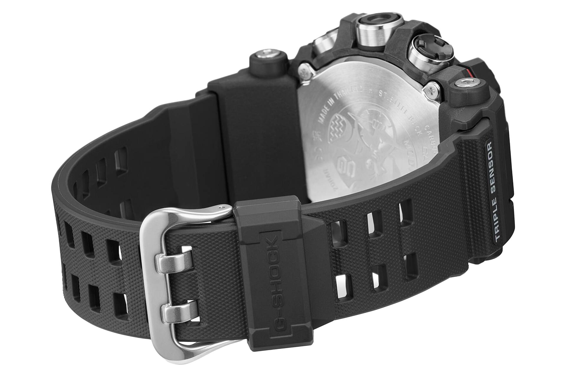 نمای پشت ساعت مچی مردانه کاسیو جی شاک GW-9500-1 با نمایش بند و لوگو