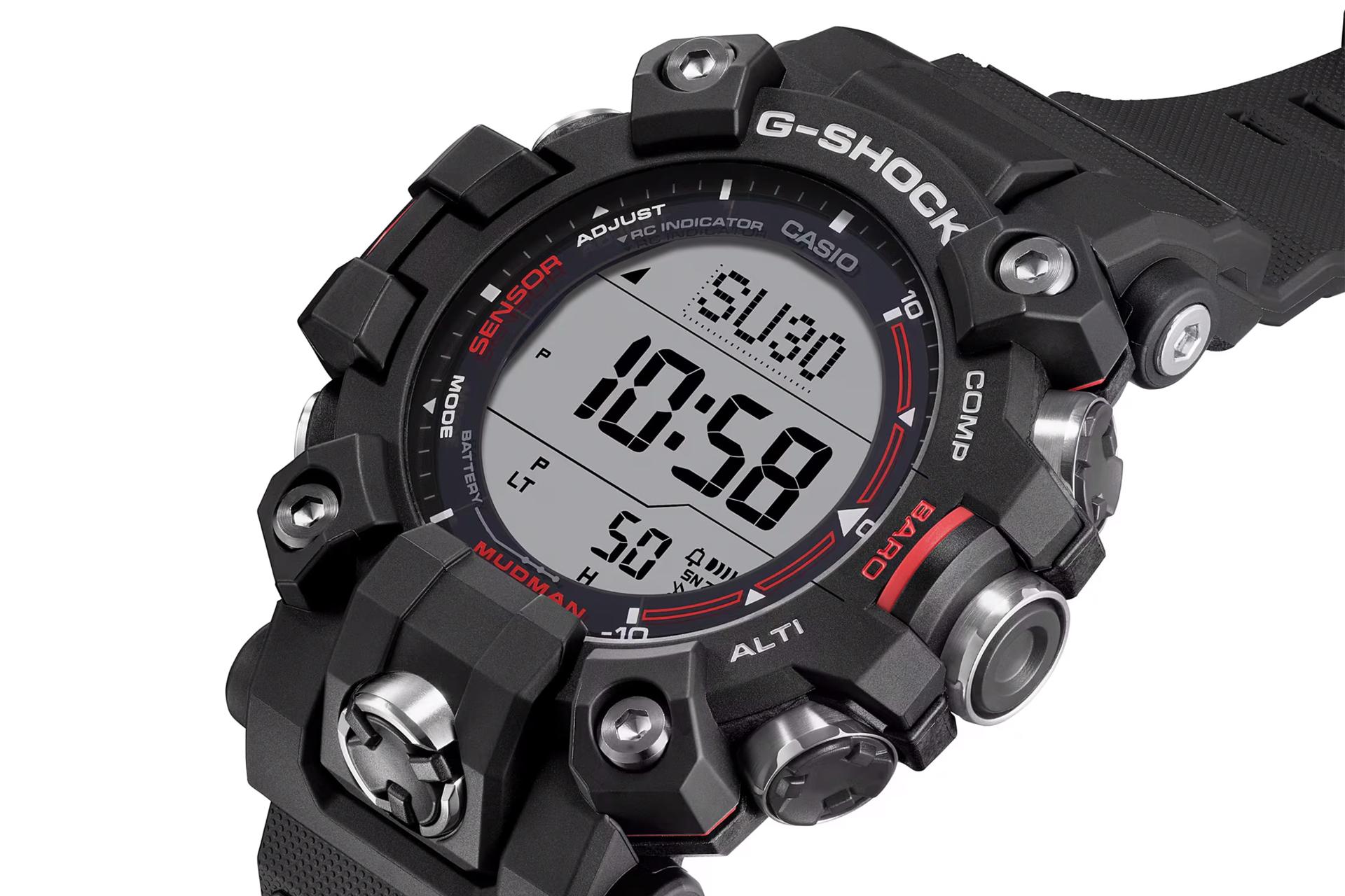 نمای نیمرخ ساعت مچی مردانه کاسیو جی شاک GW-9500-1 با نمایش لبه کناری