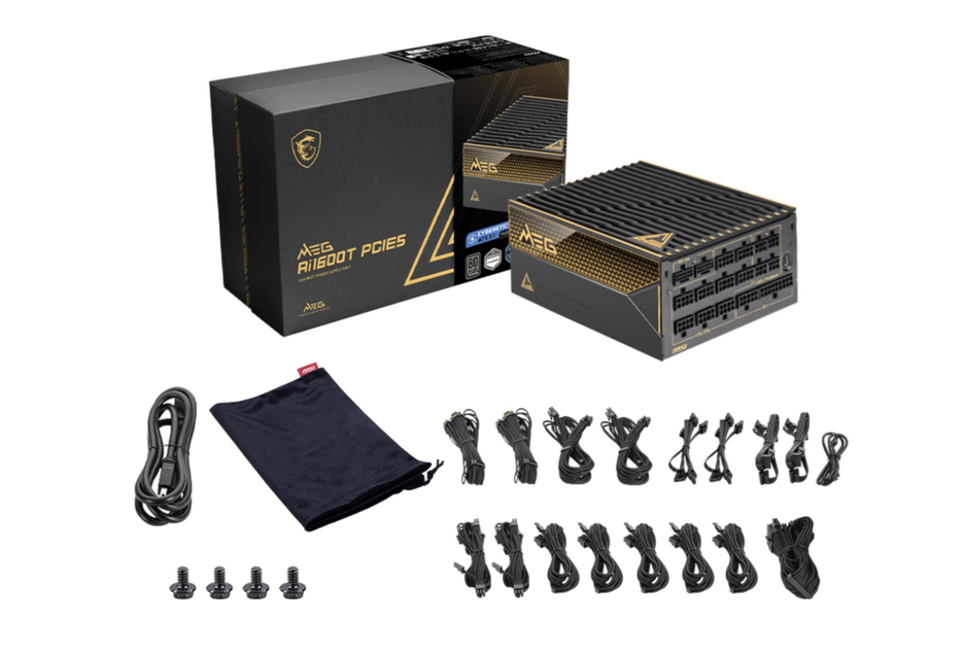 اقلام همراه پاور کامپیوتر ام اس آی MEG Ai1600T PCIE5 با توان 1600 وات