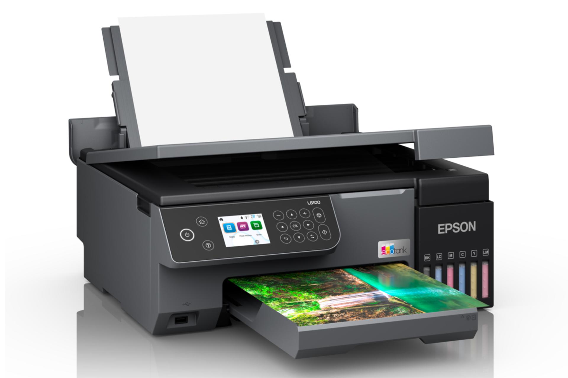 نمای سمت چپ پرینتر اپسون Ecotank L8100