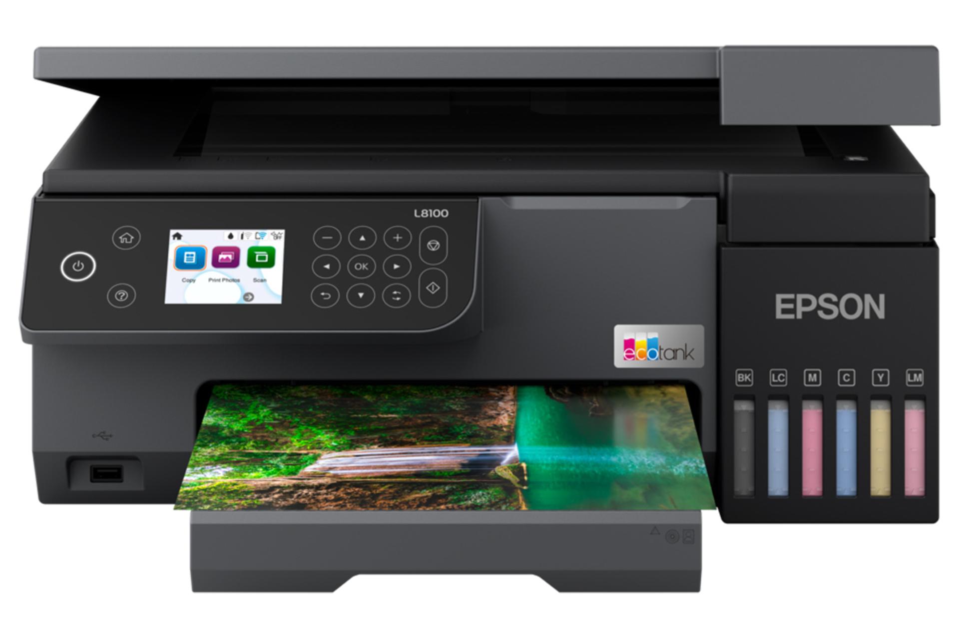 پرینتر اپسون Ecotank L8100 نمای روبرو