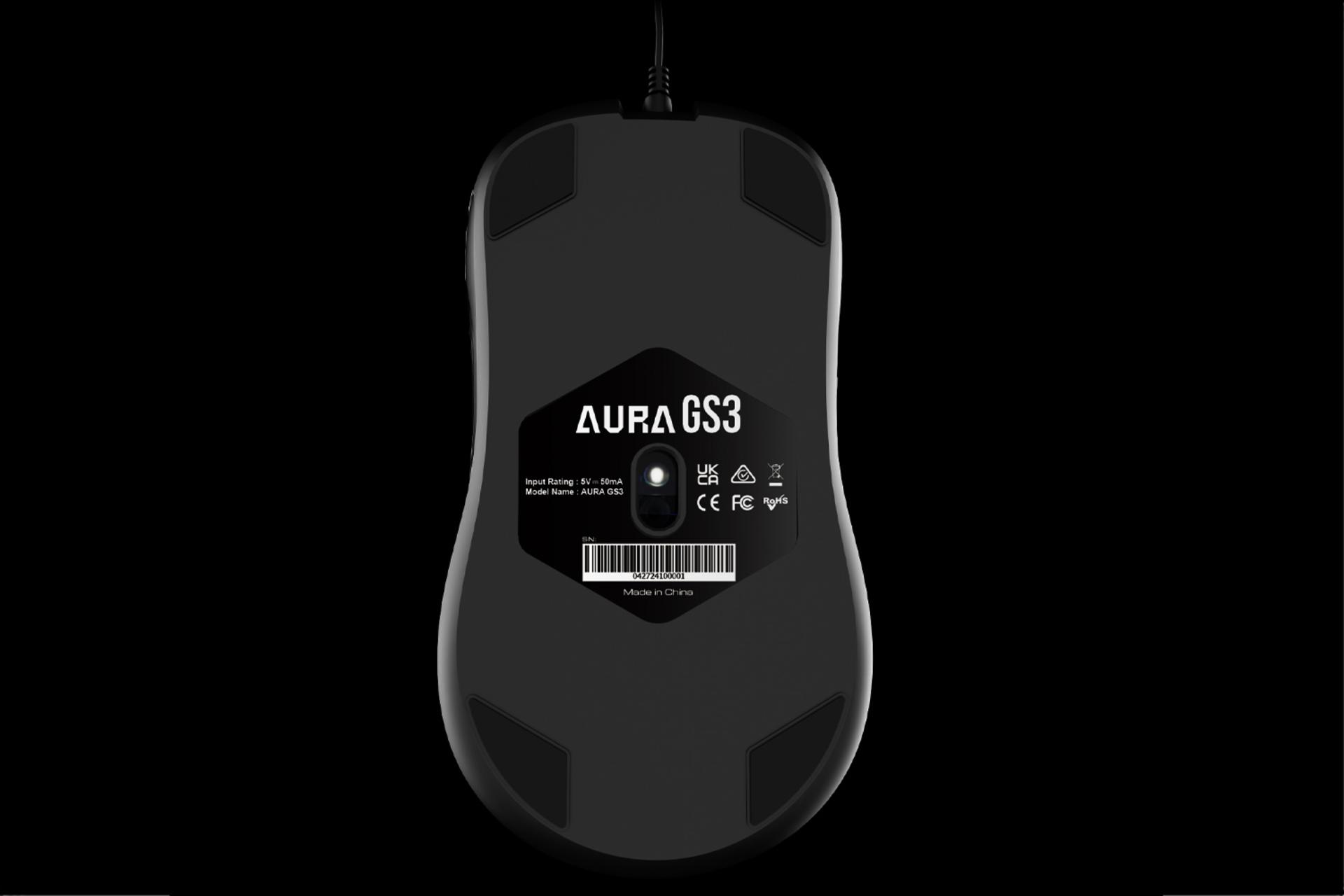 نمای پشت ماوس گیم دیاس AURA GS3