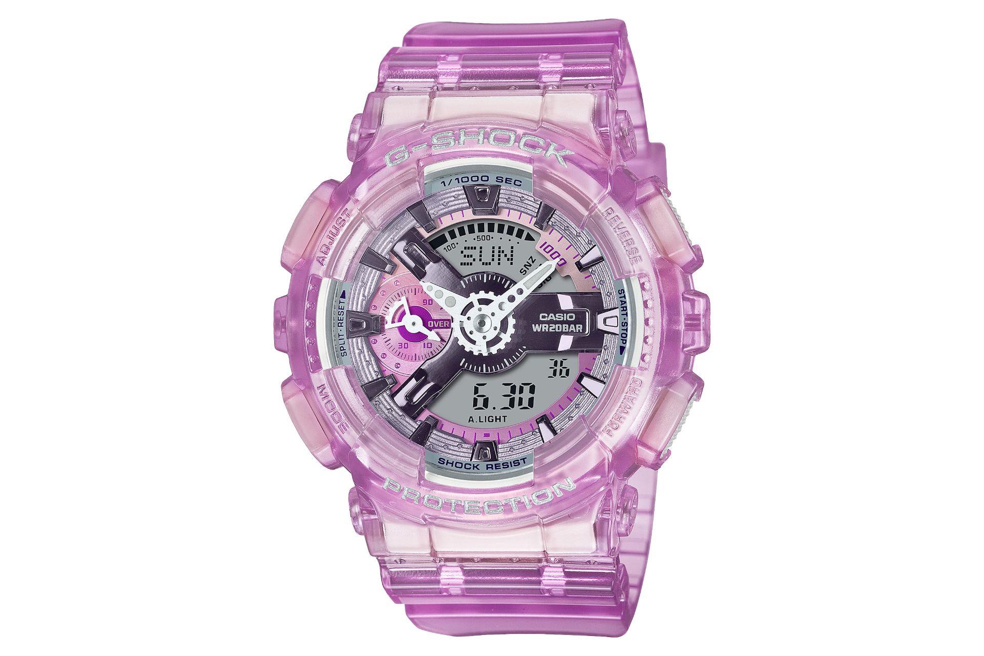 فریم، صفحه و لوگوی ساعت مچی زنانه کاسیو جی شاک GMA-S110VW-4A