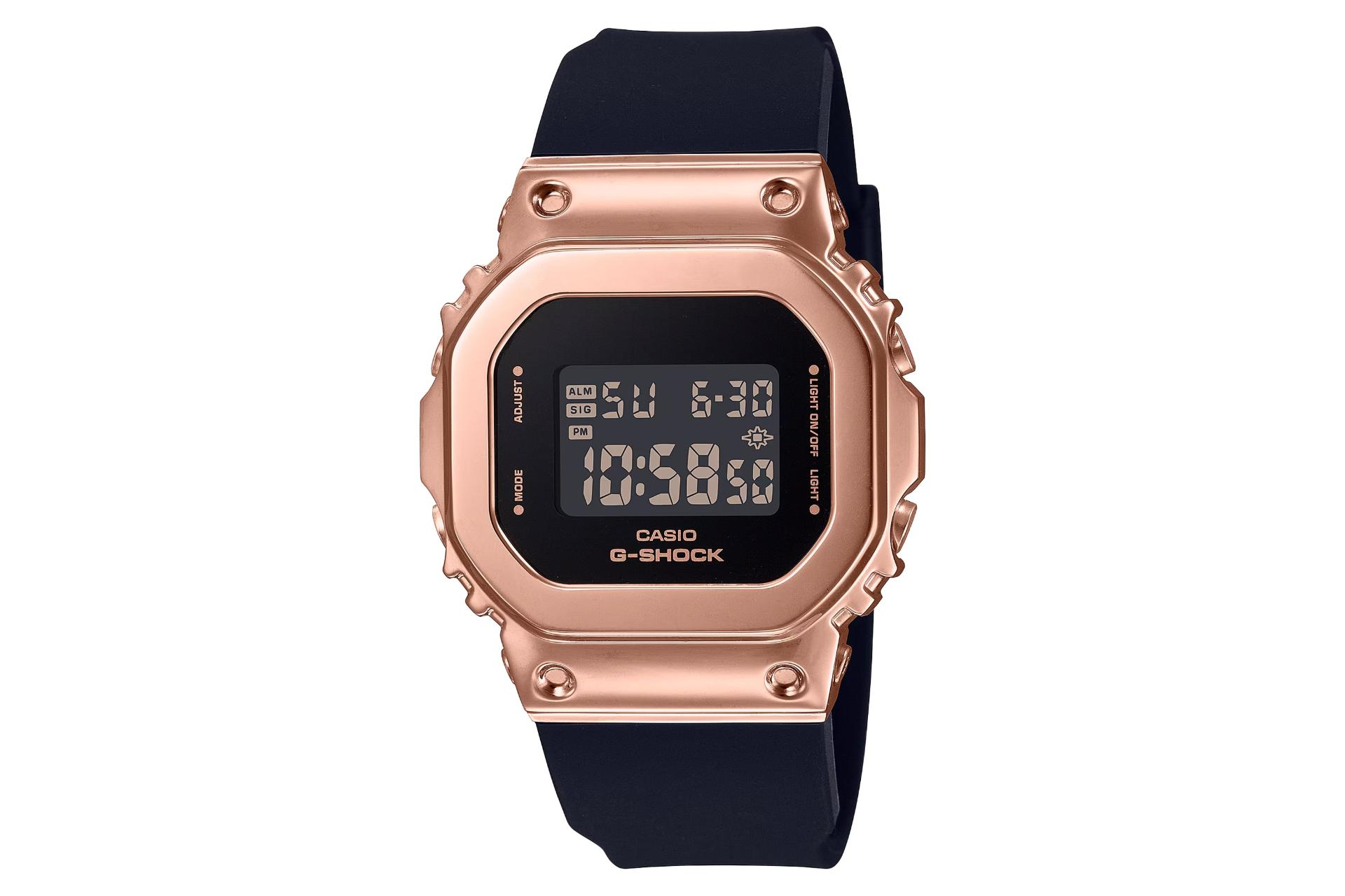 فریم، صفحه و لوگوی ساعت مچی زنانه کاسیو جی شاک GM-S5600PG-1