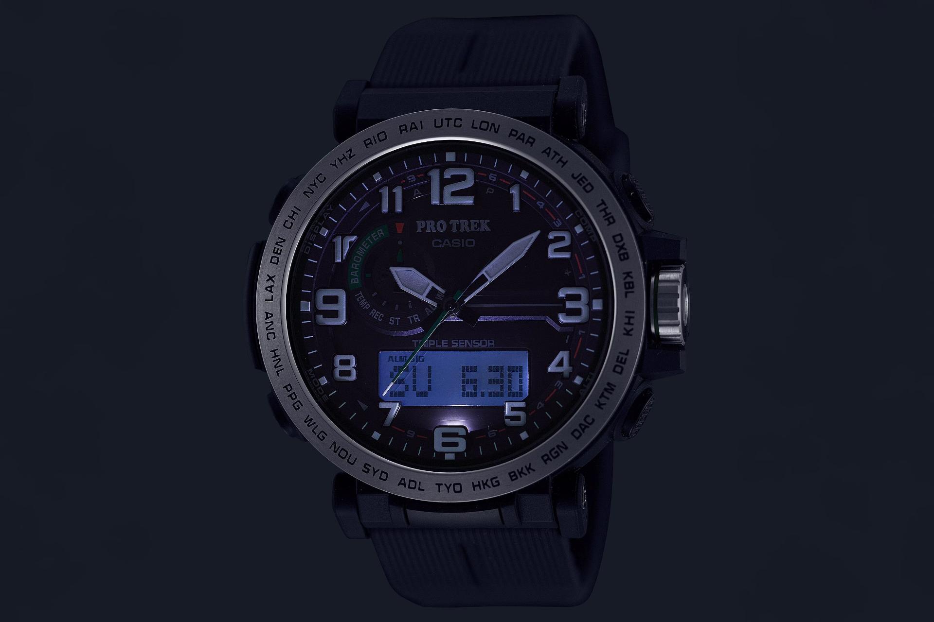 نور شب ساعت مچی مردانه کاسیو PRO TREK PRG-601-1
