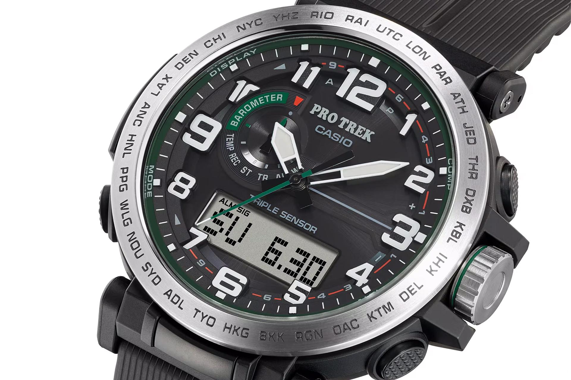 لبه سمت راست ساعت مچی مردانه کاسیو PRO TREK PRG-601-1