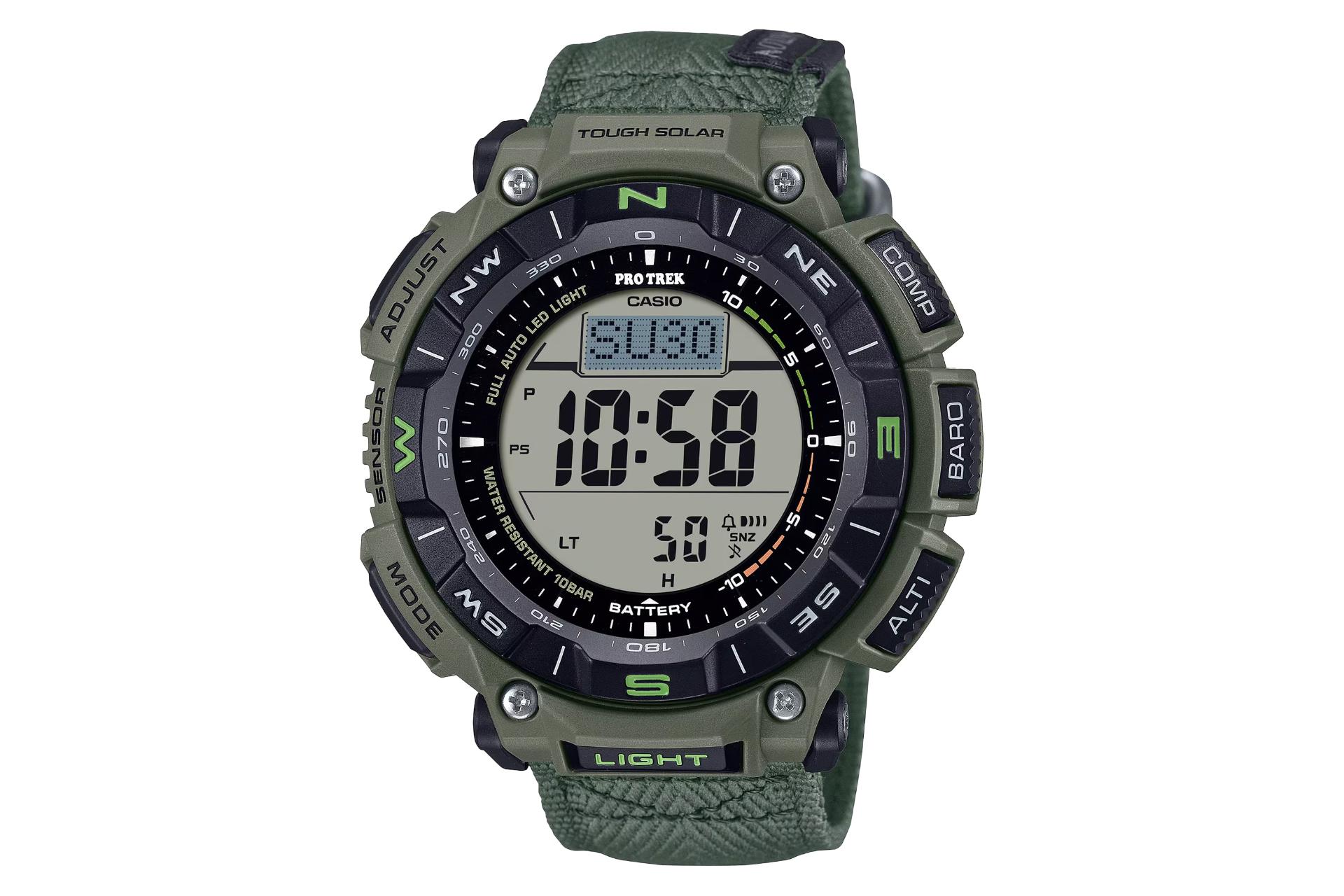 فریم، صفحه و لوگوی ساعت مچی مردانه کاسیو PRO TREK PRG-340B-3