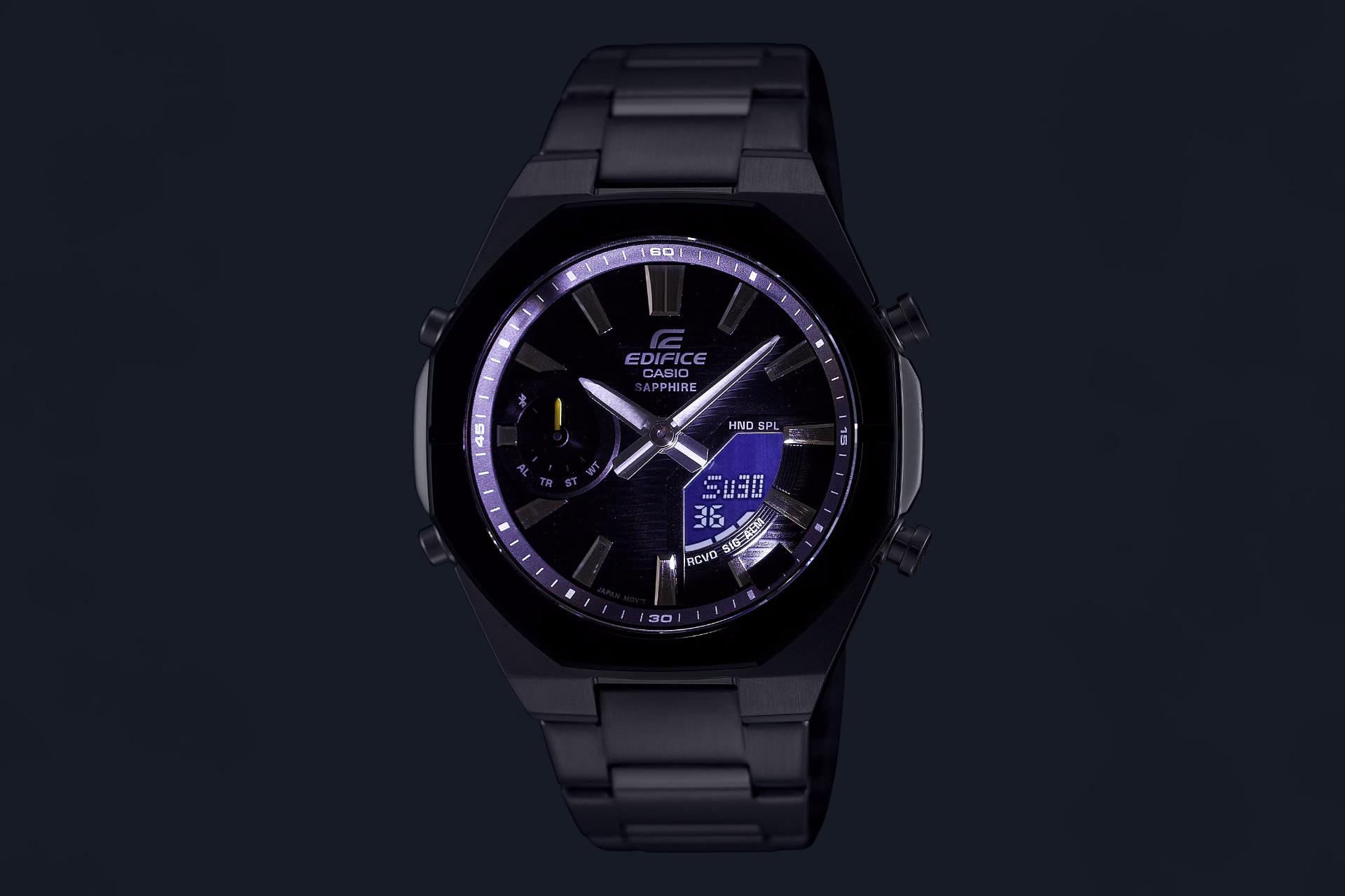 نور پس‌زمینه ساعت مچی مردانه کاسیو Edifice ECB-S10DB-1A