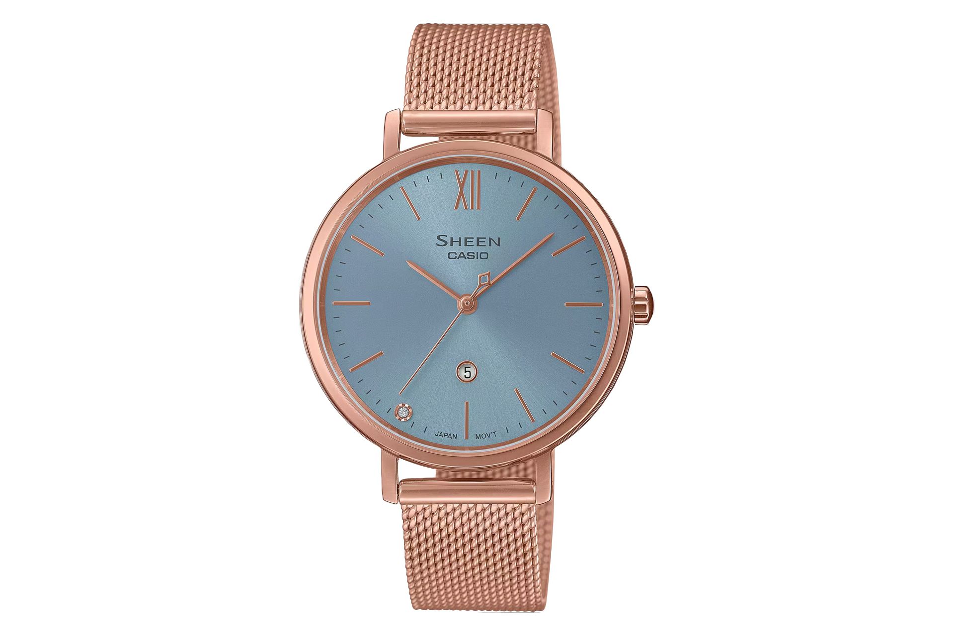 فریم، صفحه و لوگوی ساعت مچی زنانه کاسیو SHEEN SHE-4539PM-2A