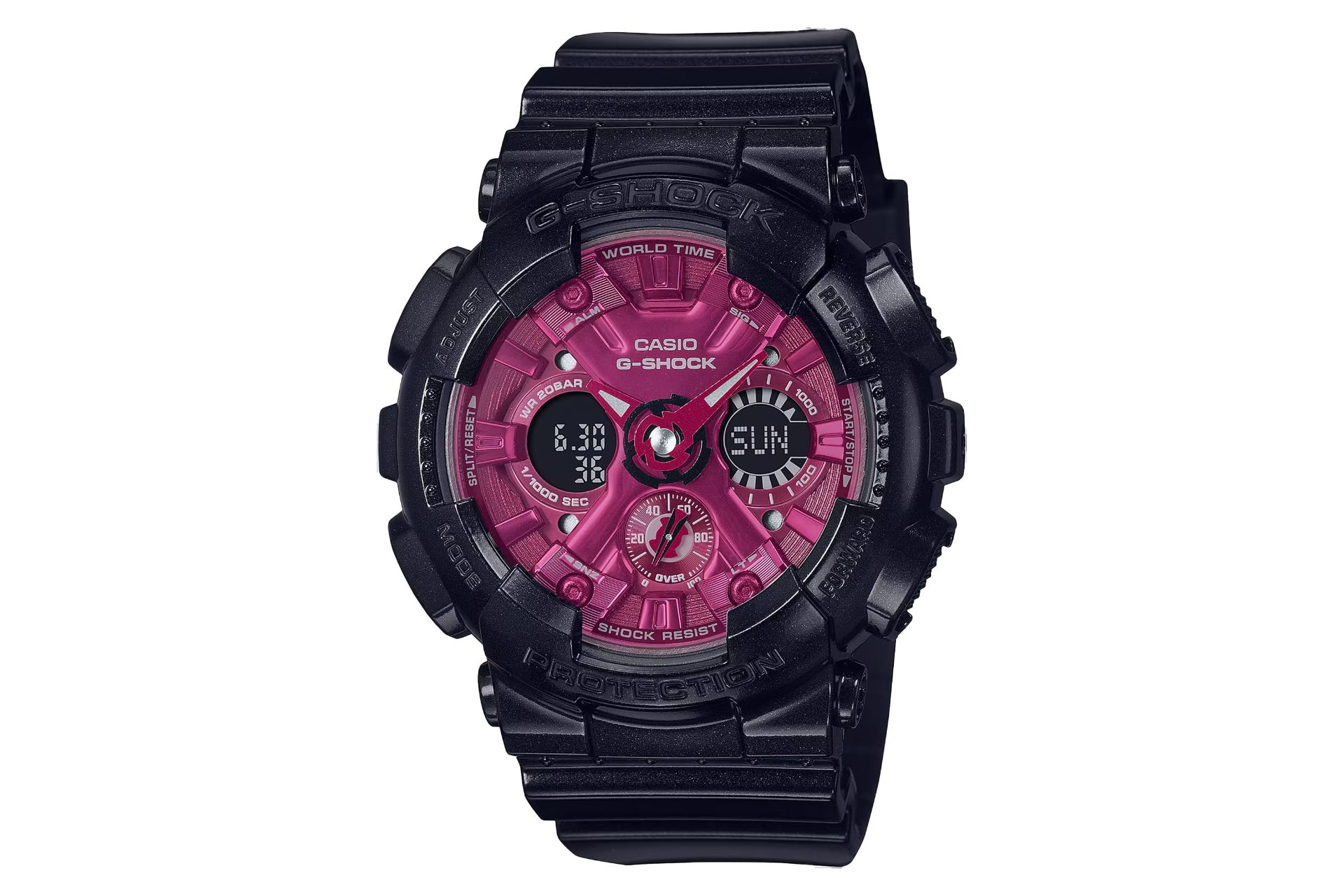 فریم، صفحه و لوگوی ساعت مچی زنانه کاسیو جی شاک GMA-S120RB-1A