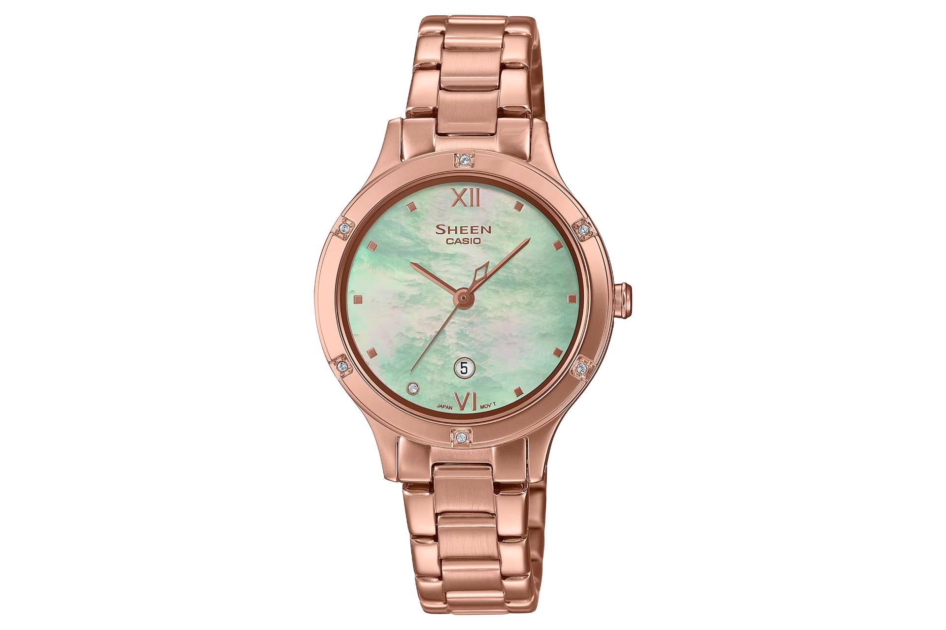 فریم، صفحه و بند ساعت مچی زنانه کاسیو SHEEN SHE-4546PG-3A