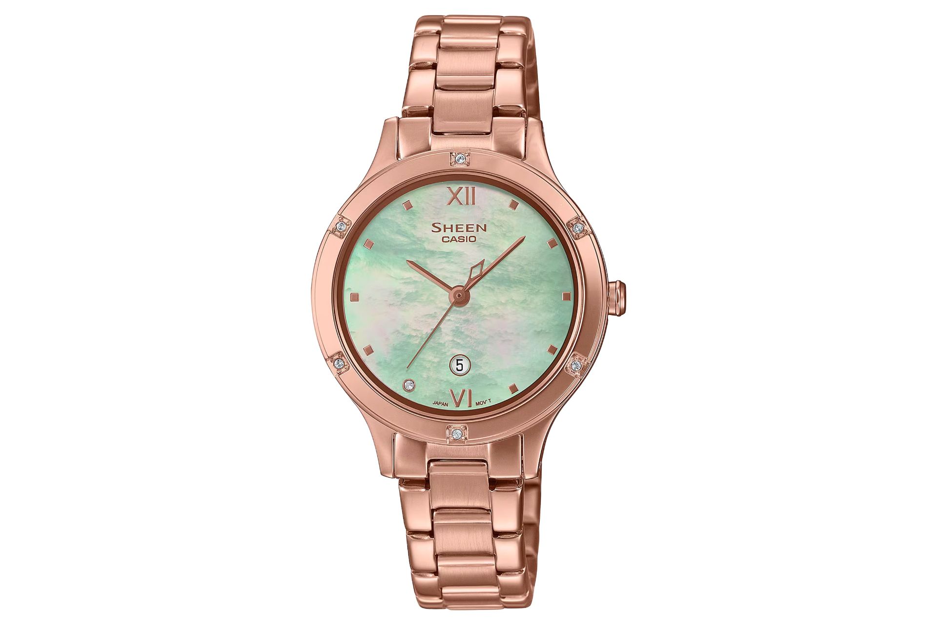 فریم، صفحه و بند ساعت مچی زنانه کاسیو SHEEN SHE-4546PG-3A