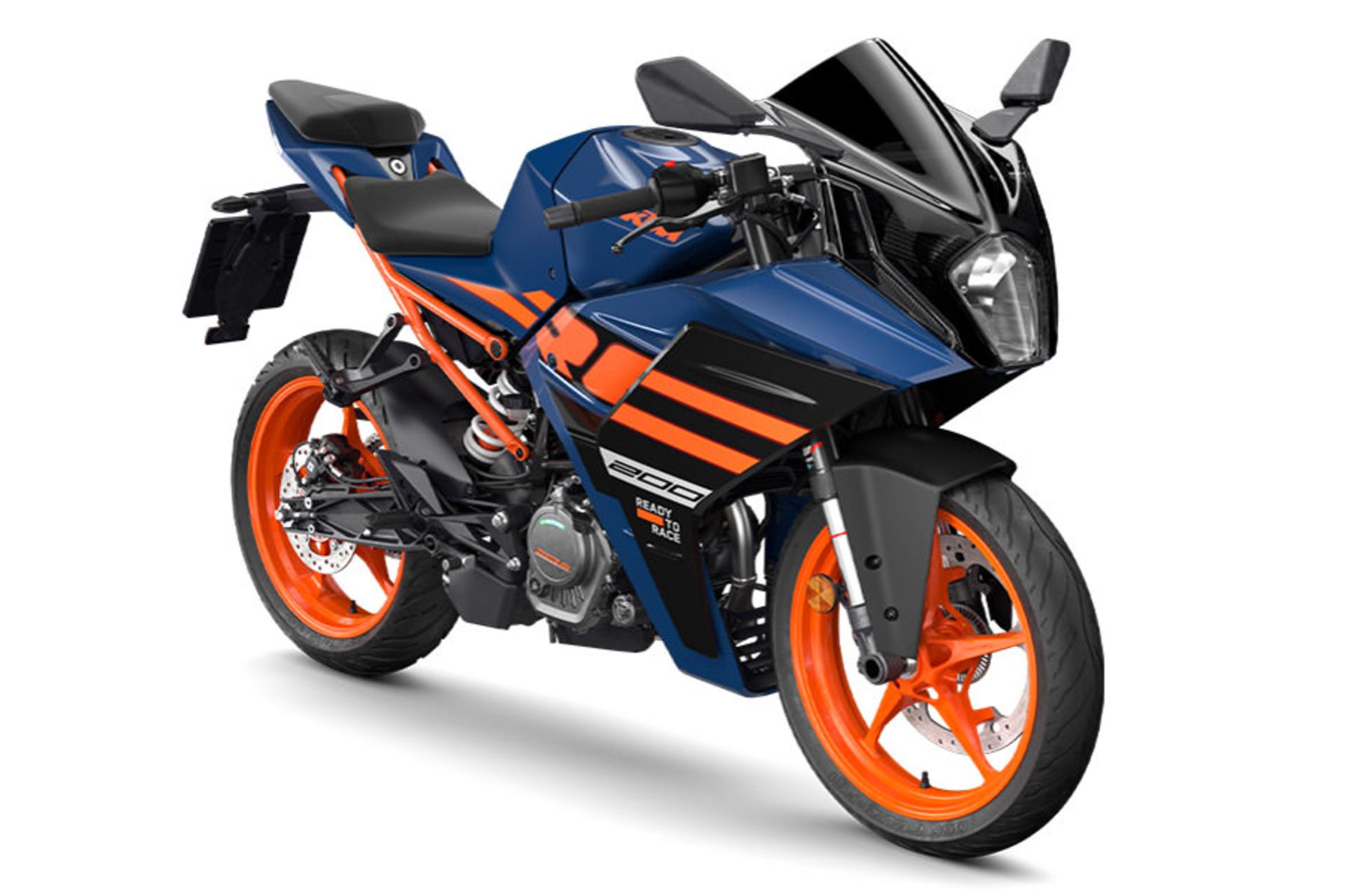 موتورسیکلت کی تی ام KTM RC 200 2024 نمای جلو رنگ آبی