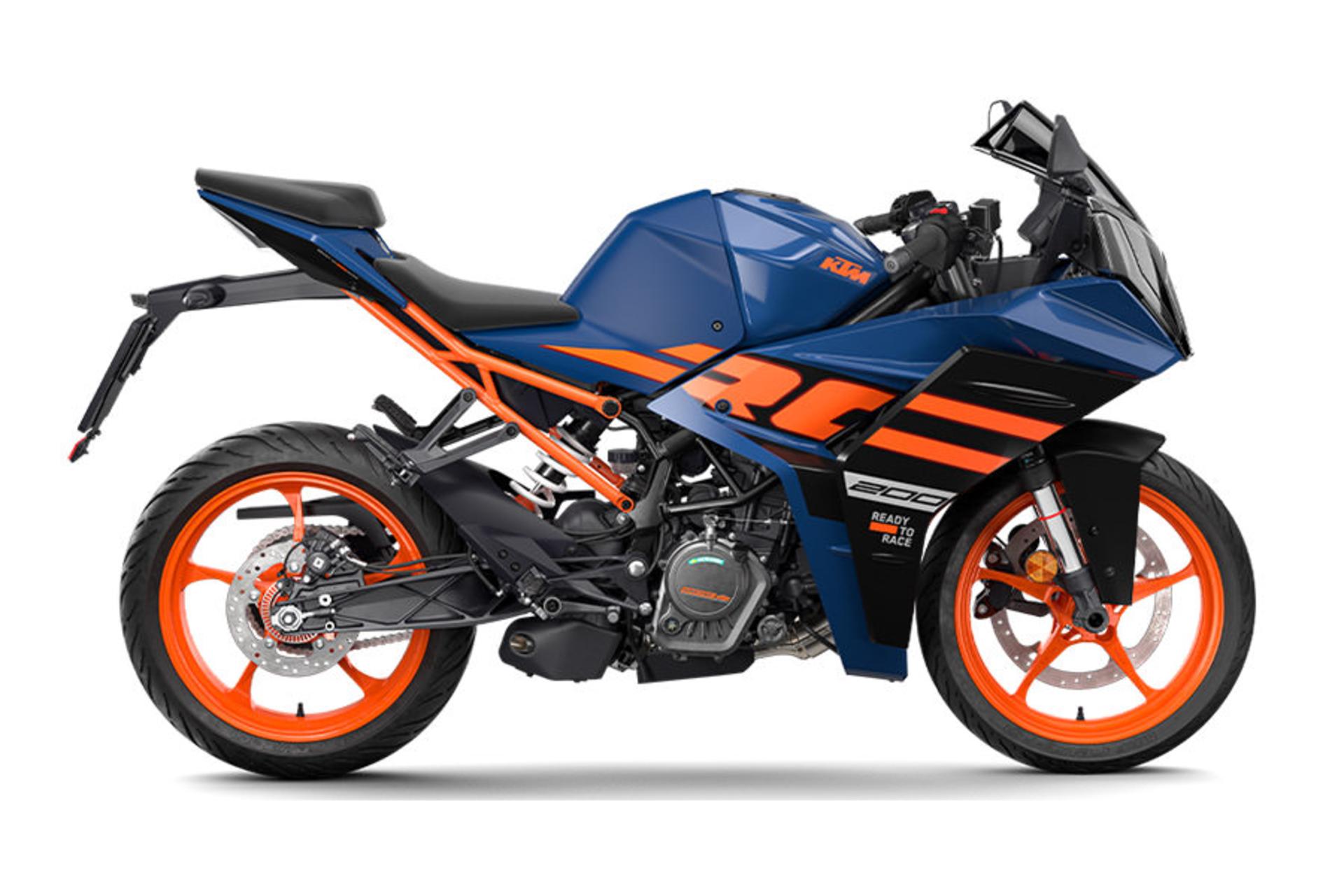 موتورسیکلت کی تی ام KTM RC 200 2024 نمای جانبی راست رنگ آبی