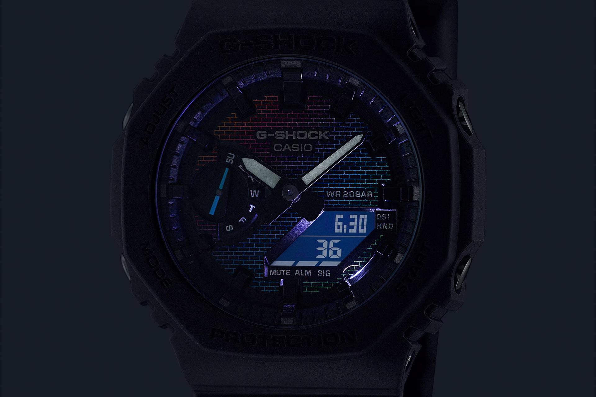 نور شب‌تاب ساعت مچی مردانه کاسیو جی شاک GA-2100RW-1A