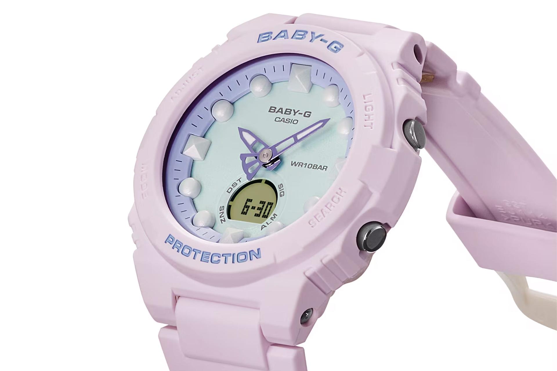 نمای نزدیک لبه سمت راست ساعت مچی بچه گانه کاسیو BABY-G BGA-320FH-4A