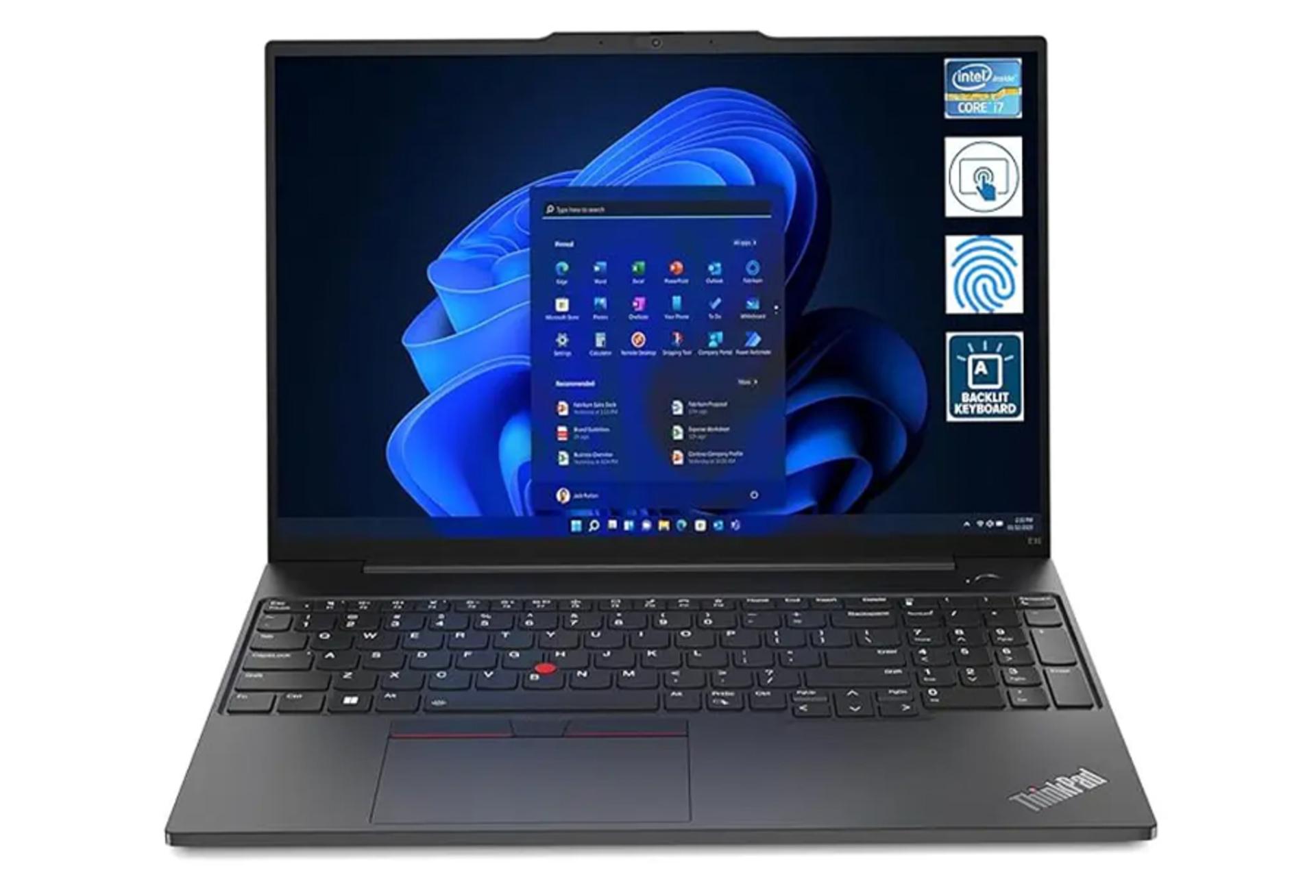 لپ تاپ ThinkPad X1 Carbon لنوو نمای روبرو
