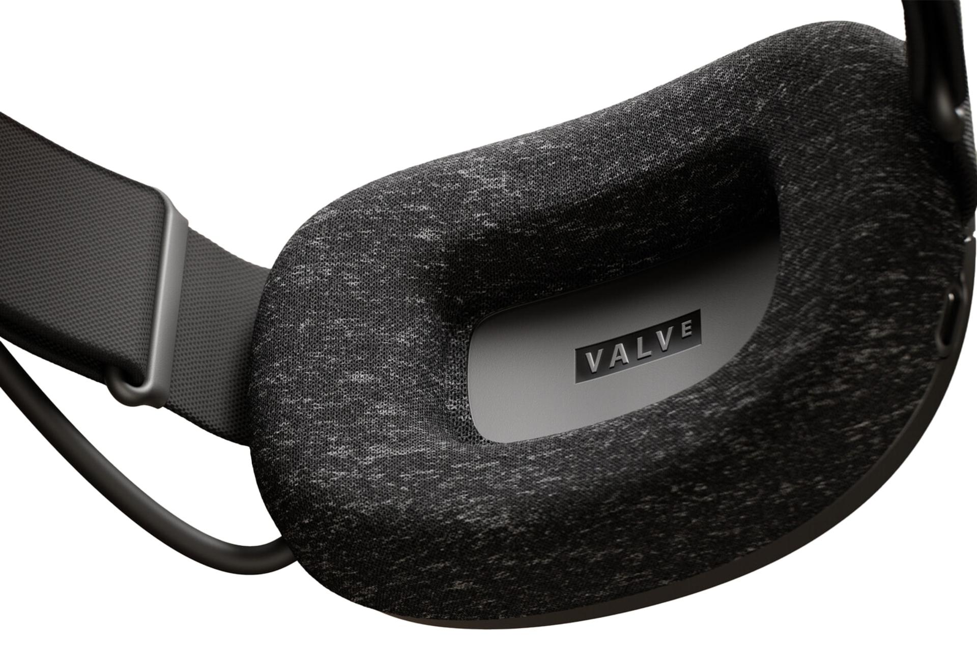 نمای داخلی بند پشتی هدست واقعیت مجازی ولو استیم فریم / Valve Steam Frame با نمایش بالشتک و لوگو