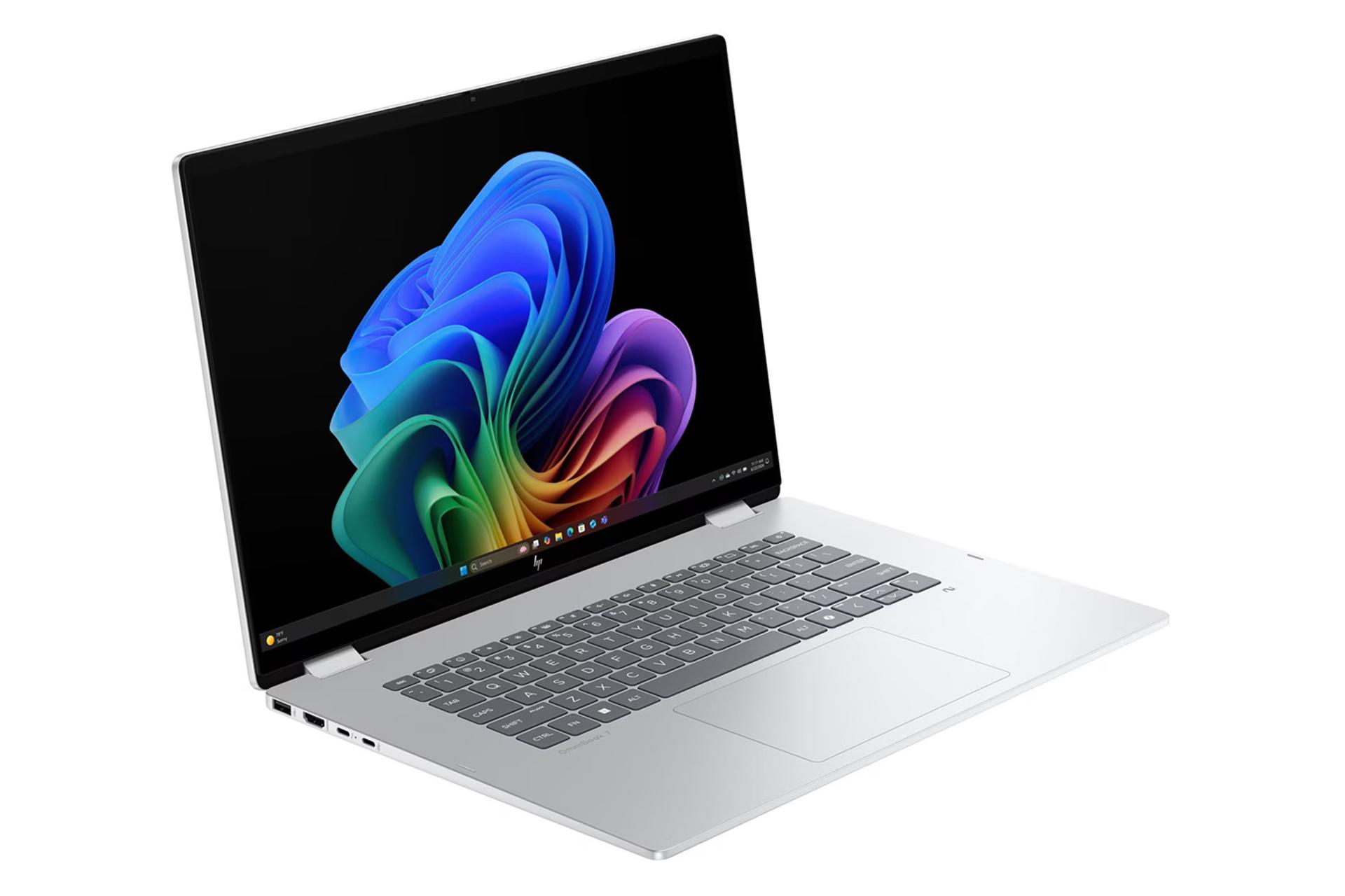 لپ تاپ اچ پی HP OmniBook X Flip 16-as0023dx نمای جلو و چپ