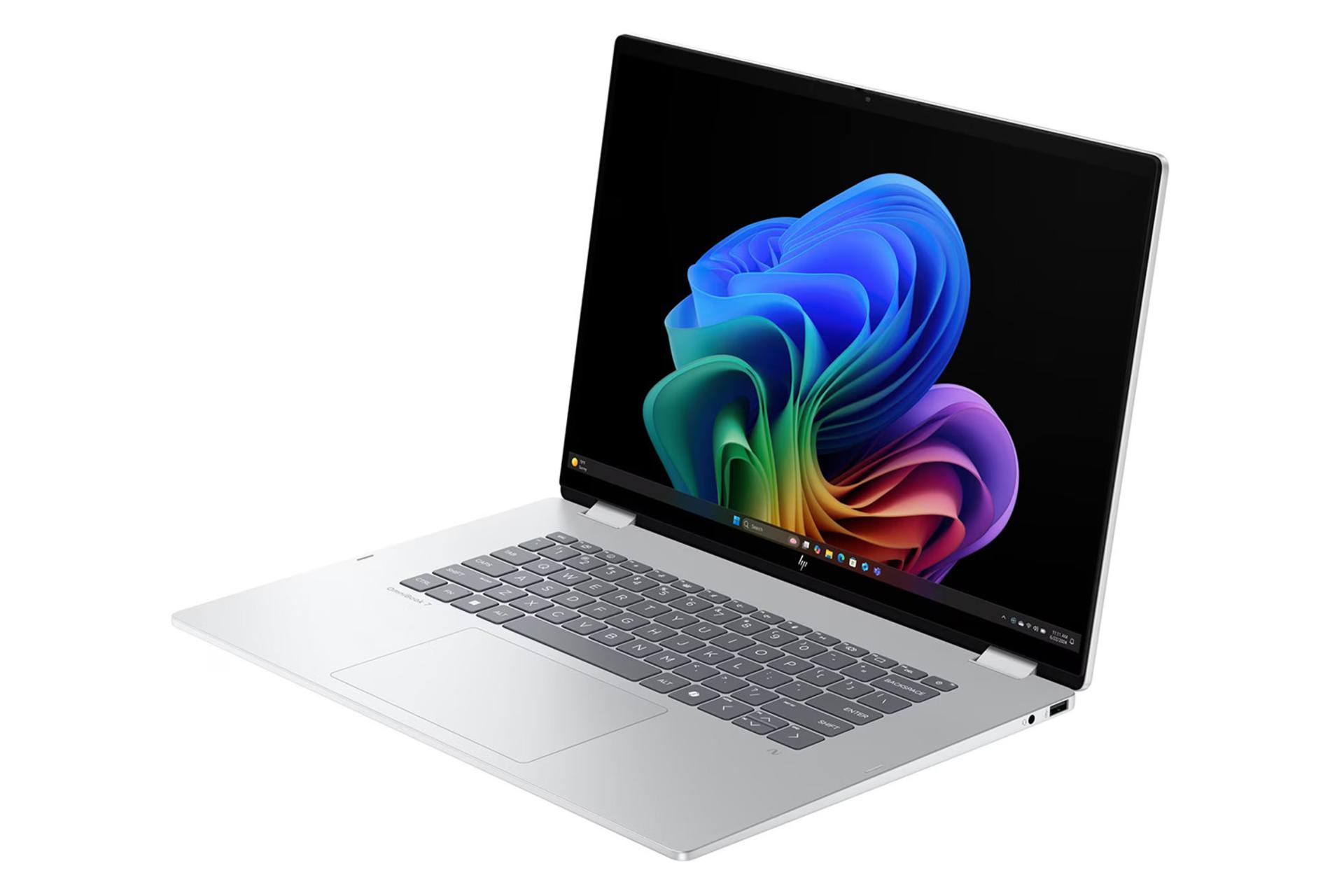 لپ تاپ اچ پی HP OmniBook X Flip 16-as0023dx نمای جلو و راست