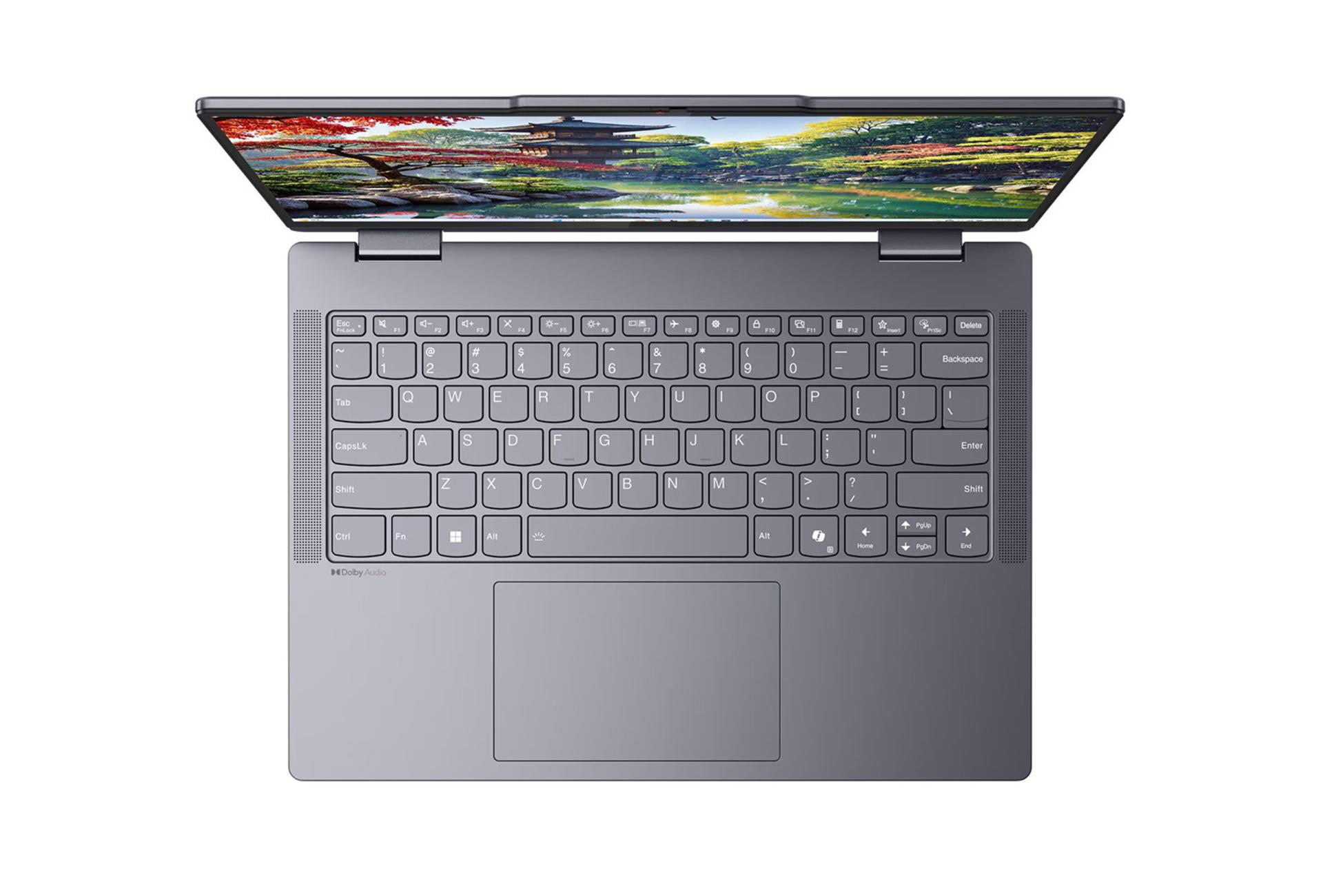 لپ تاپ لنوو Lenovo IdeaPad 5 2-in-1 14IAL10 نمای بالا و کیبورد
