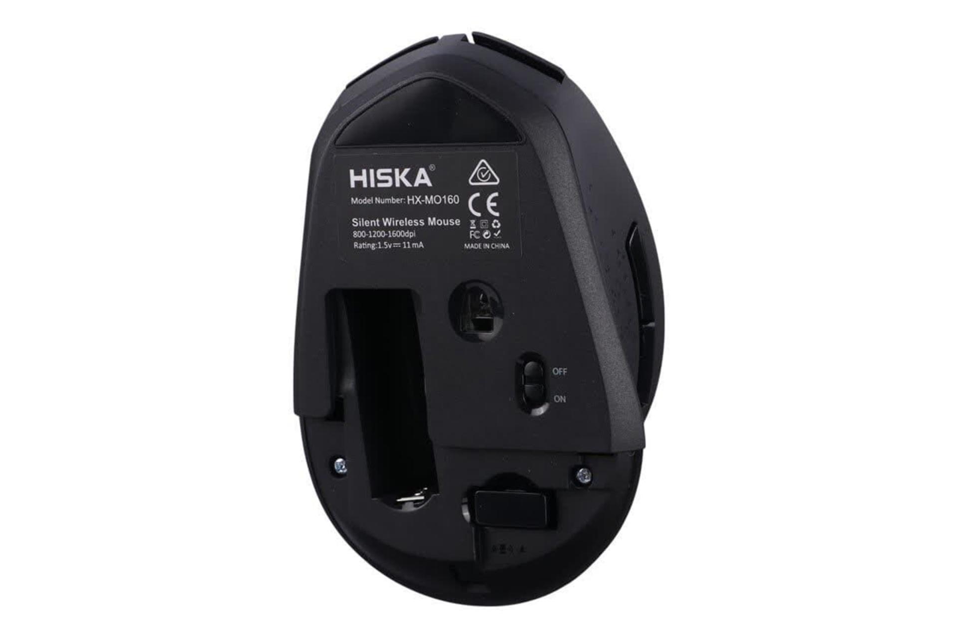 نمای پشت ماوس هیسکا HX-MO160