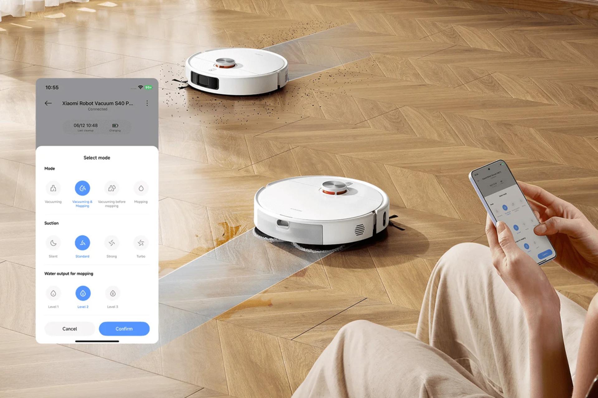 کنترل جارو رباتیک شیائومی S40 پرو