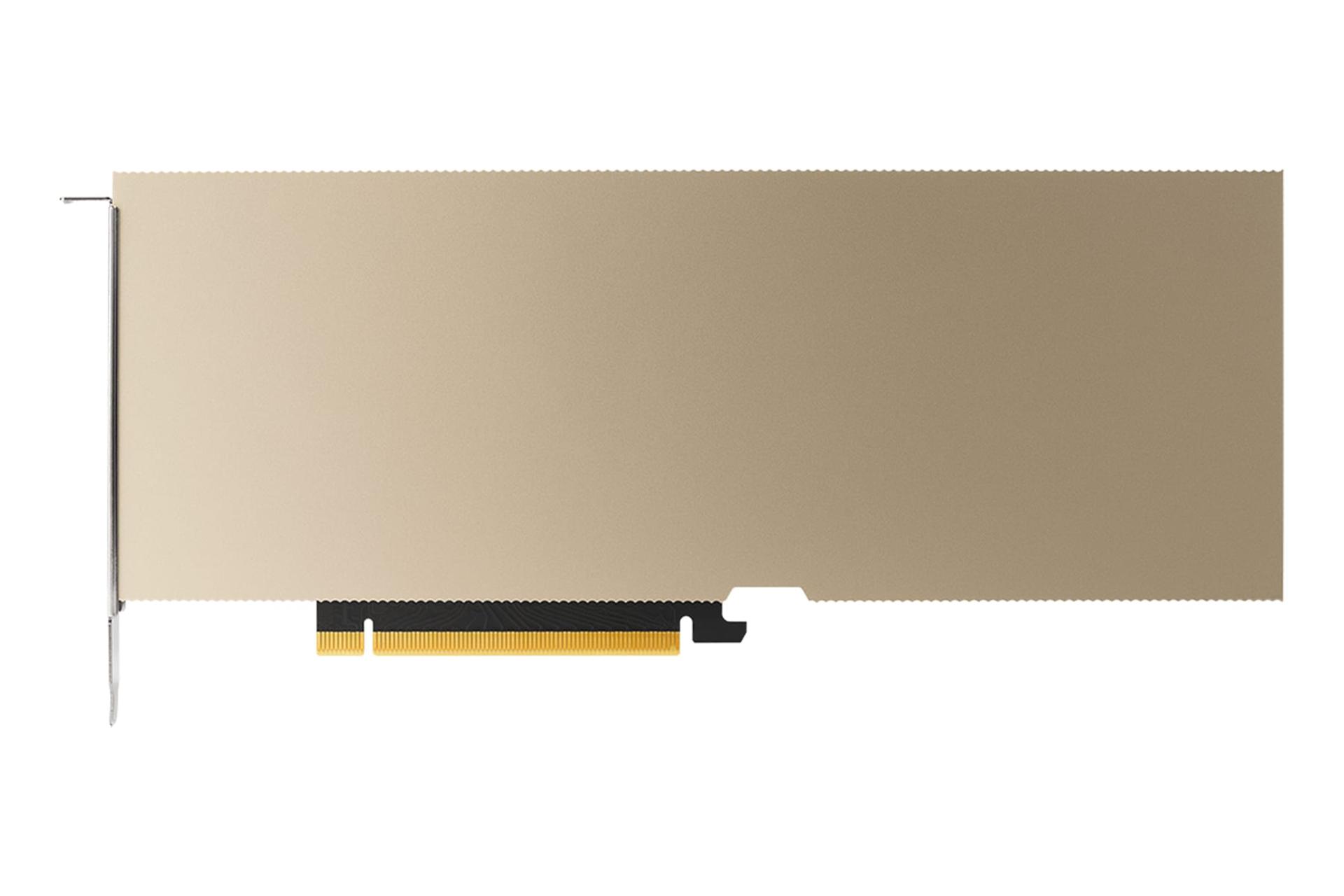 نمای زیر کارت گرافیک انویدیا A10 PCIe با نمایش کانکتور PCIe