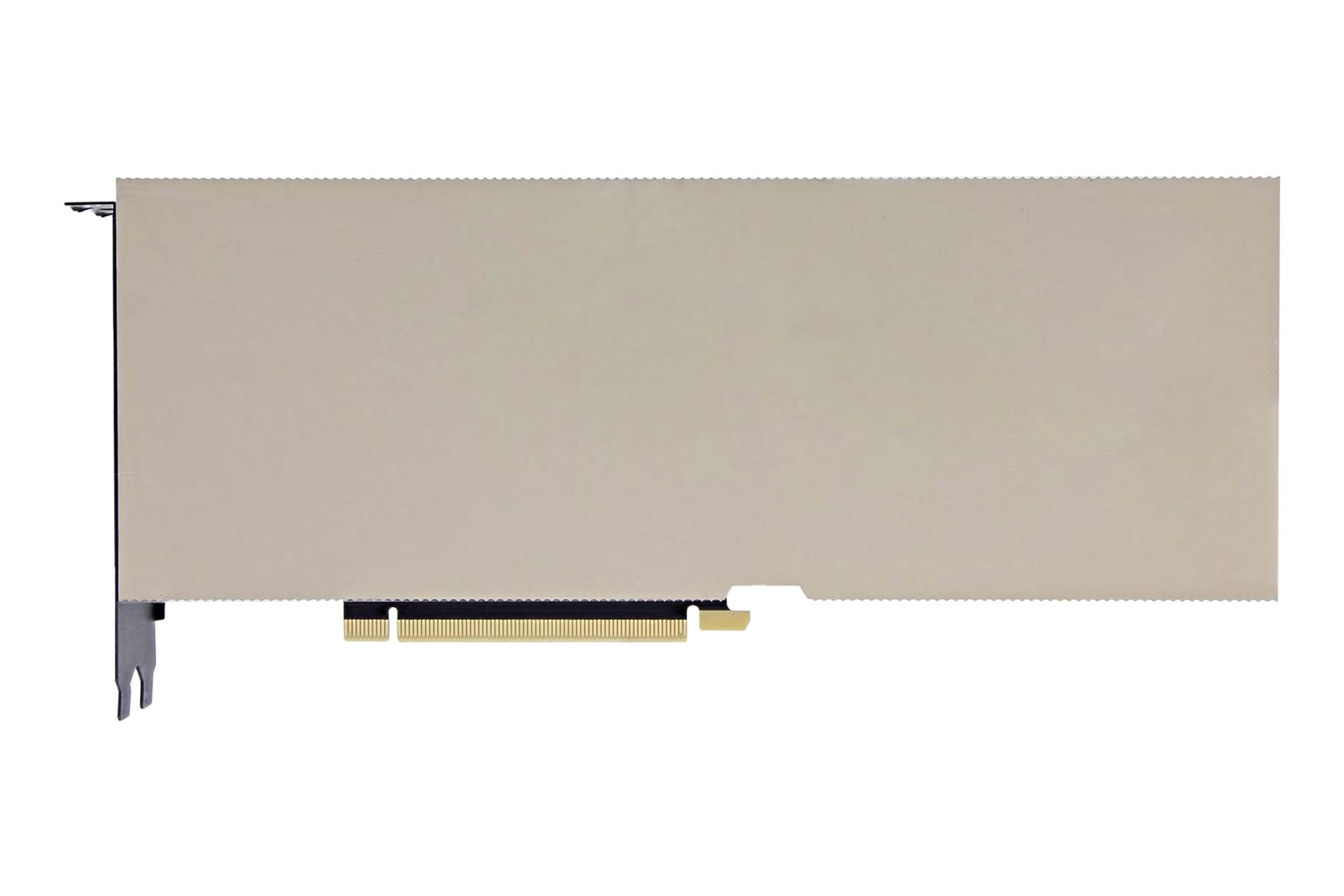 نمای زیر کارت گرافیک انویدیا A100 PCIe نسخه 80 گیگابایت با نمایش کانکتور PCIe