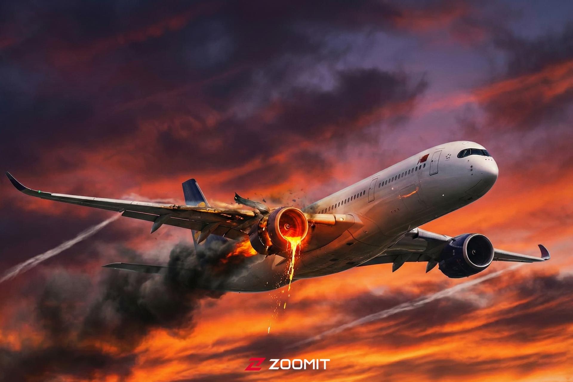 تصویر کانسپت از ذوب شدن موتور هواپیما