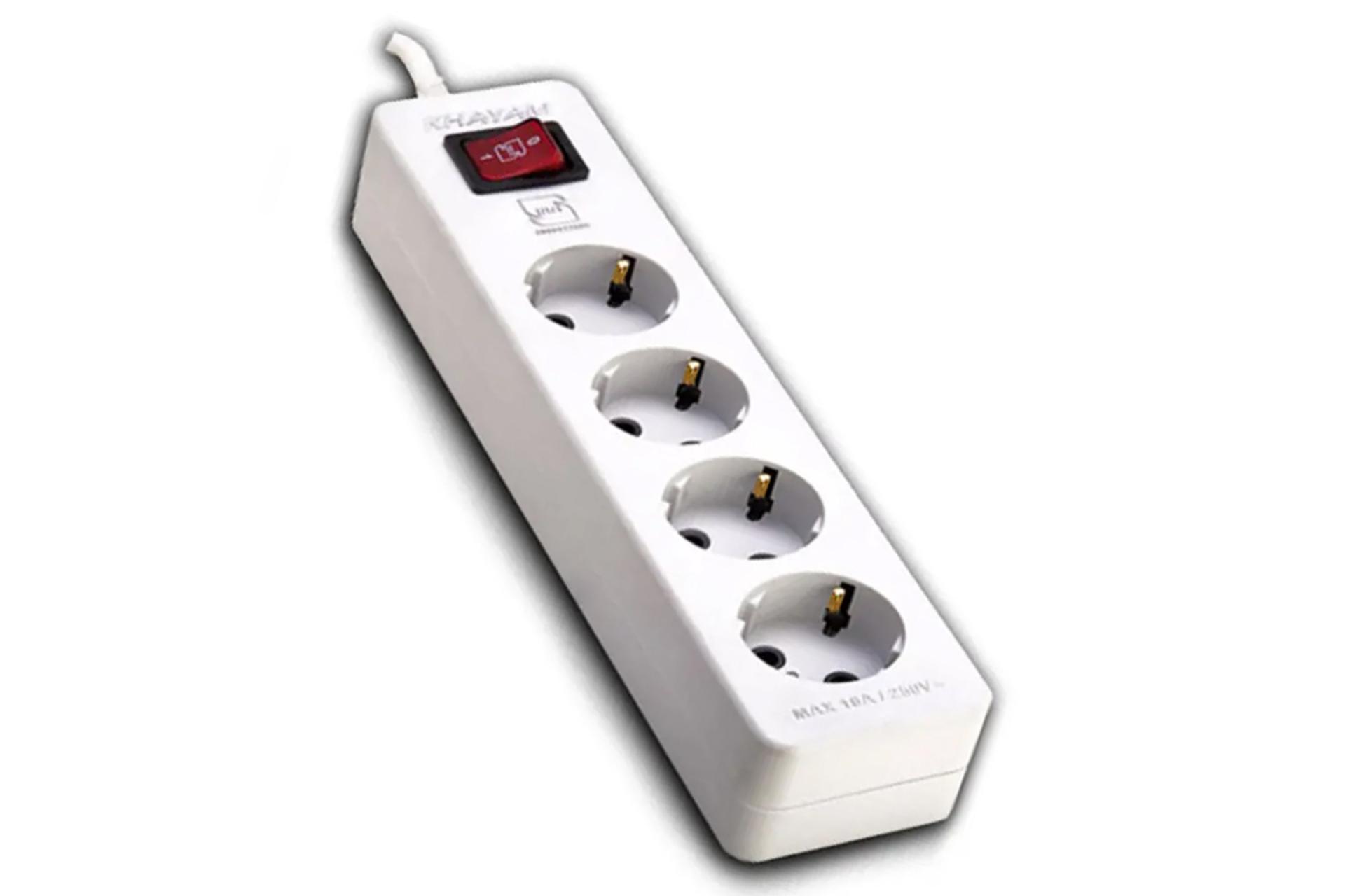 چندراهی برق خیام الکتریک مدل 4 خانه پارس با کابل 1.8 متری