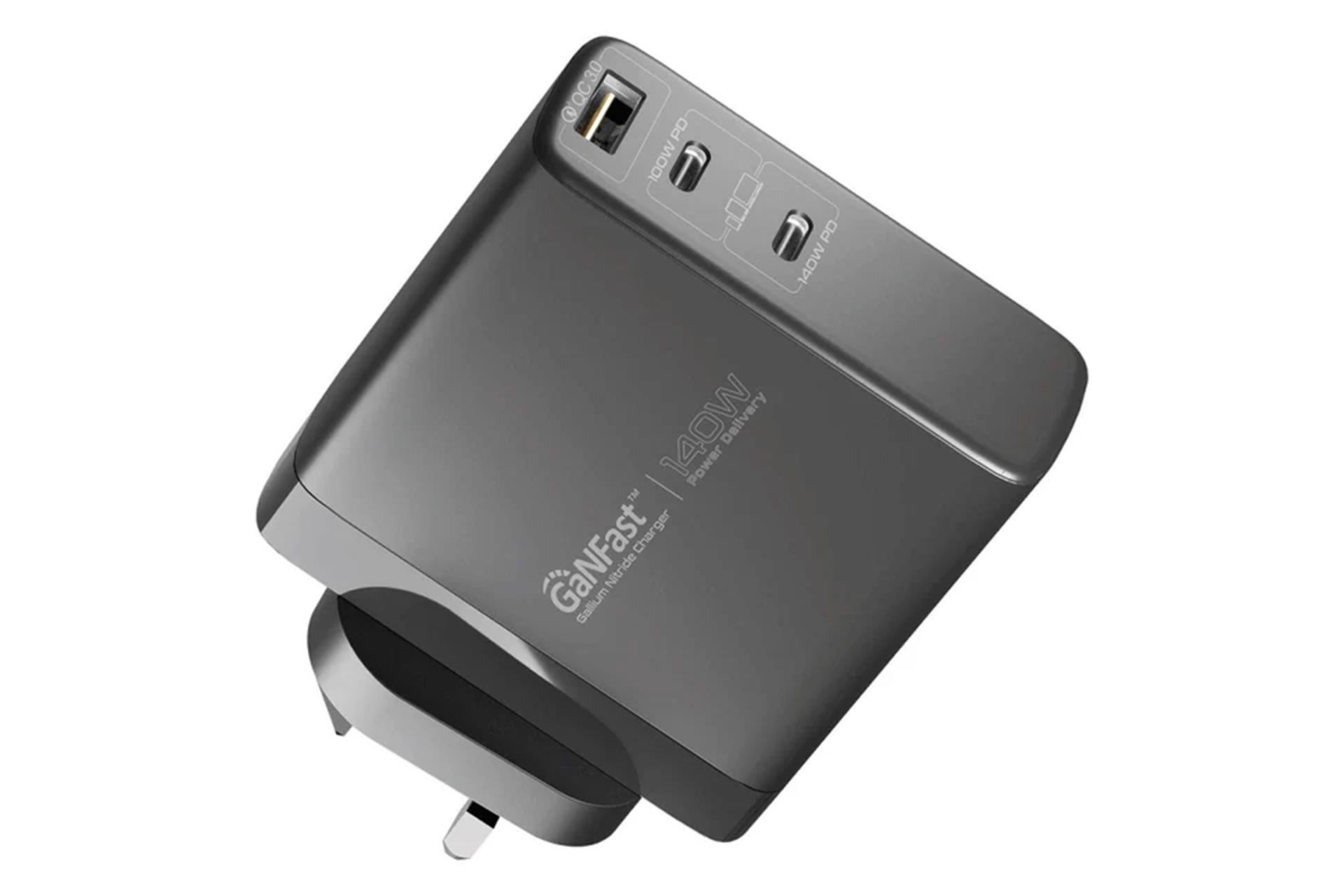 شارژر پرومیت GaNCharge-140W همراه با کابل Type-C رنگ مشکی