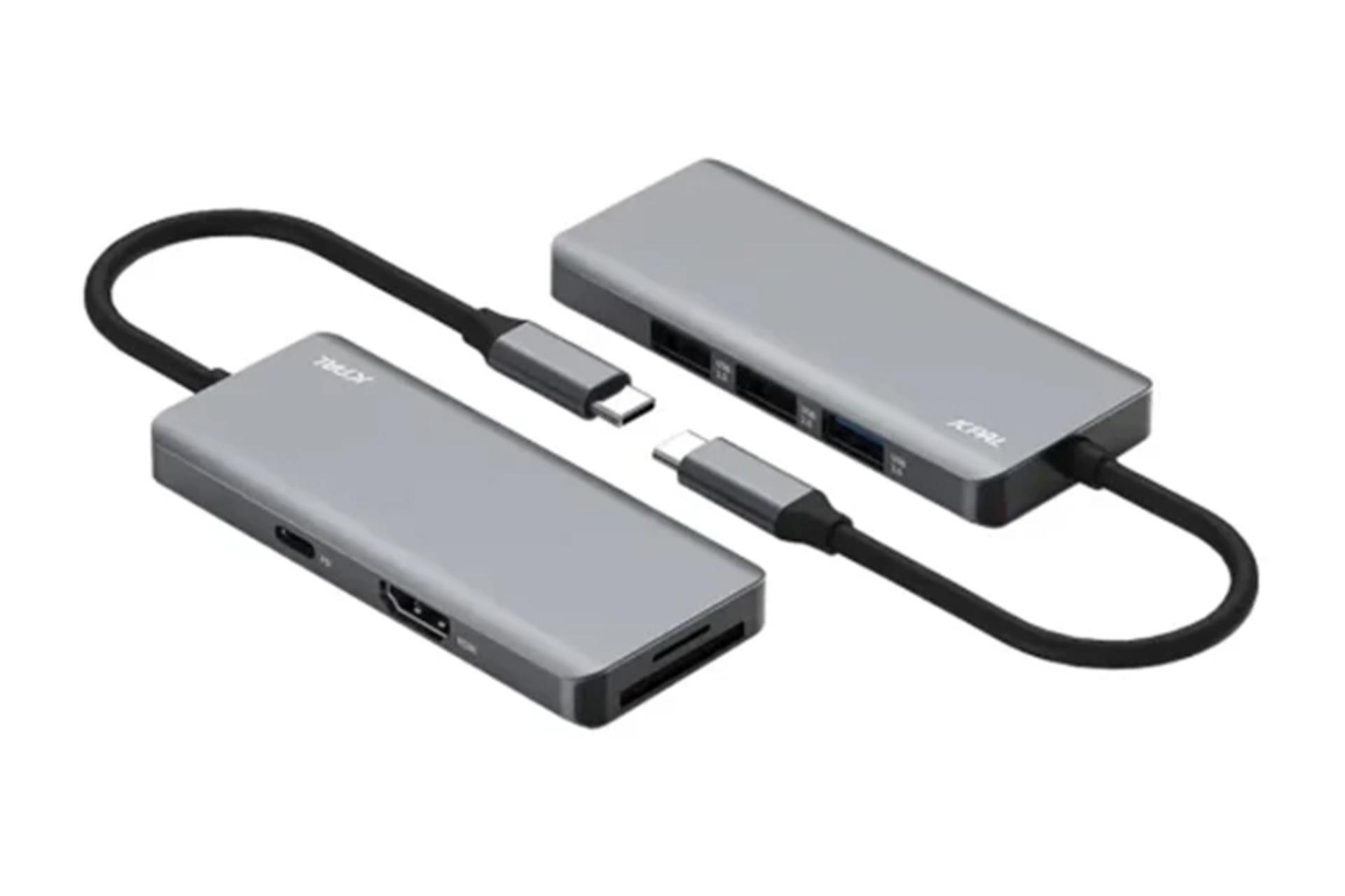 کانکتور هاب USB هاب USB-C جی سی پال 7 پورت مدل JCP6300