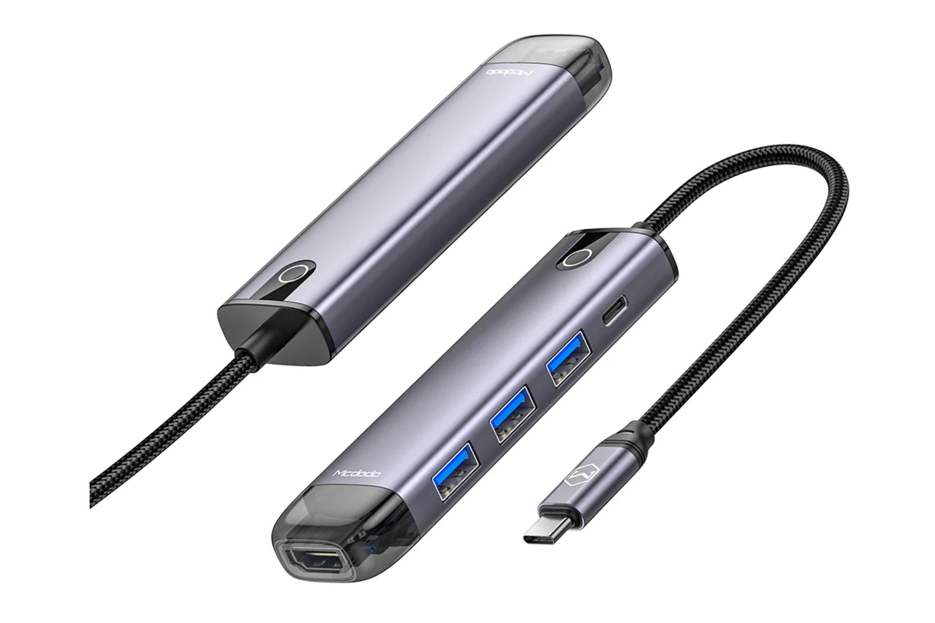 هاب USB هاب USB-C مک دودو 5 پورت مدل HU-7750