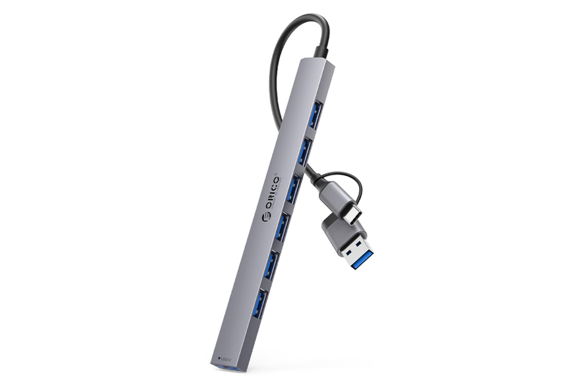 هاب USB هاب USB-A اوریکو 7 پورت مدل YSA2-U3 رنگ خاکستری