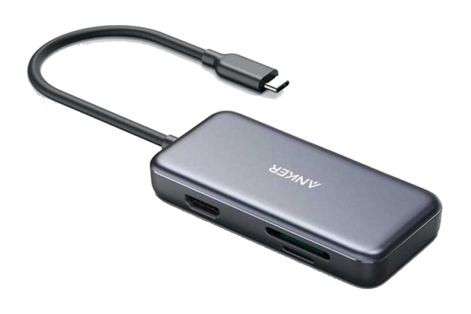 ابعاد و اندازه هاب USB هاب USB-C انکر 5 پورت مدل A8334