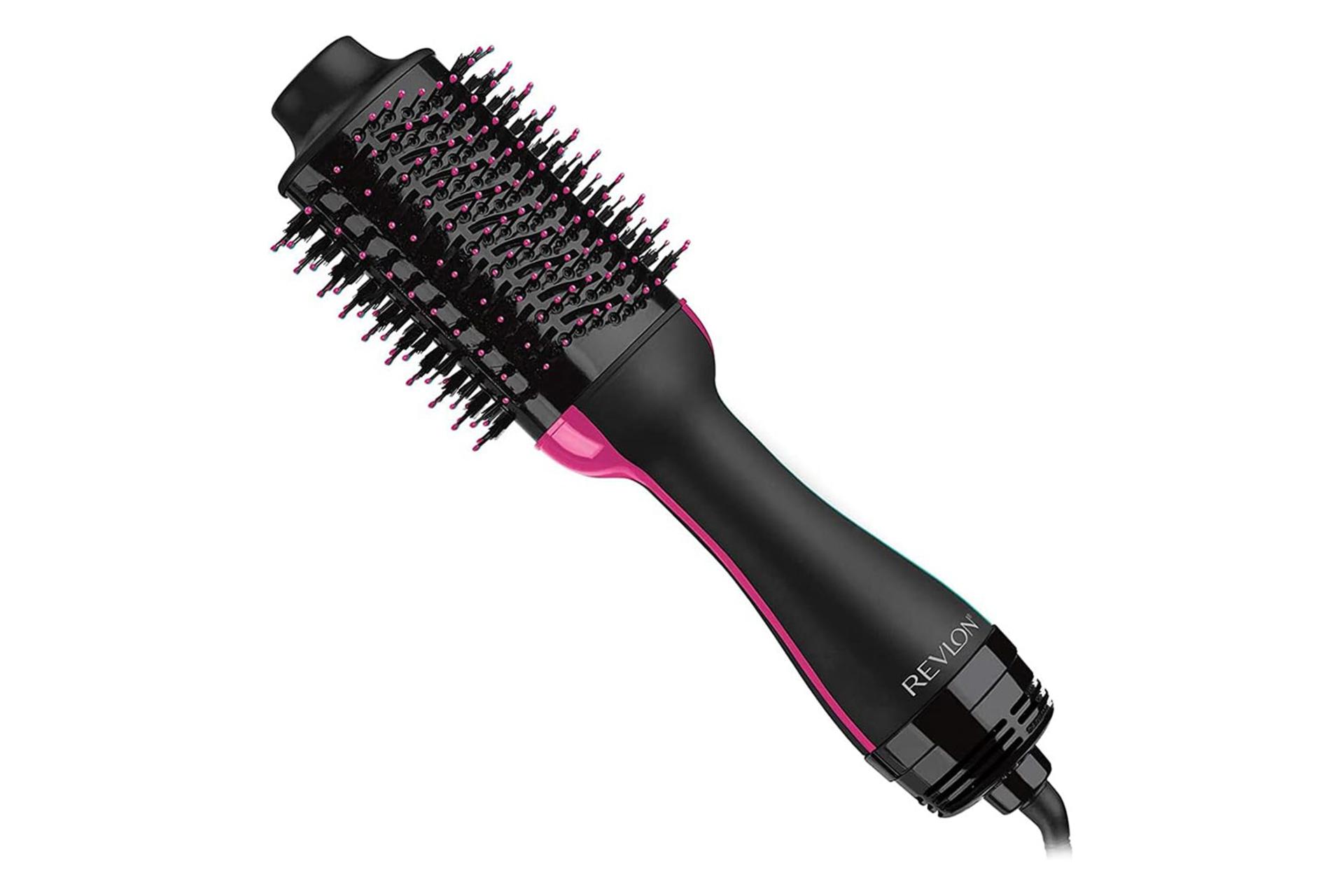 سشوار چرخشی رولون رنگ مشکی صورتی از نمای نزدیک